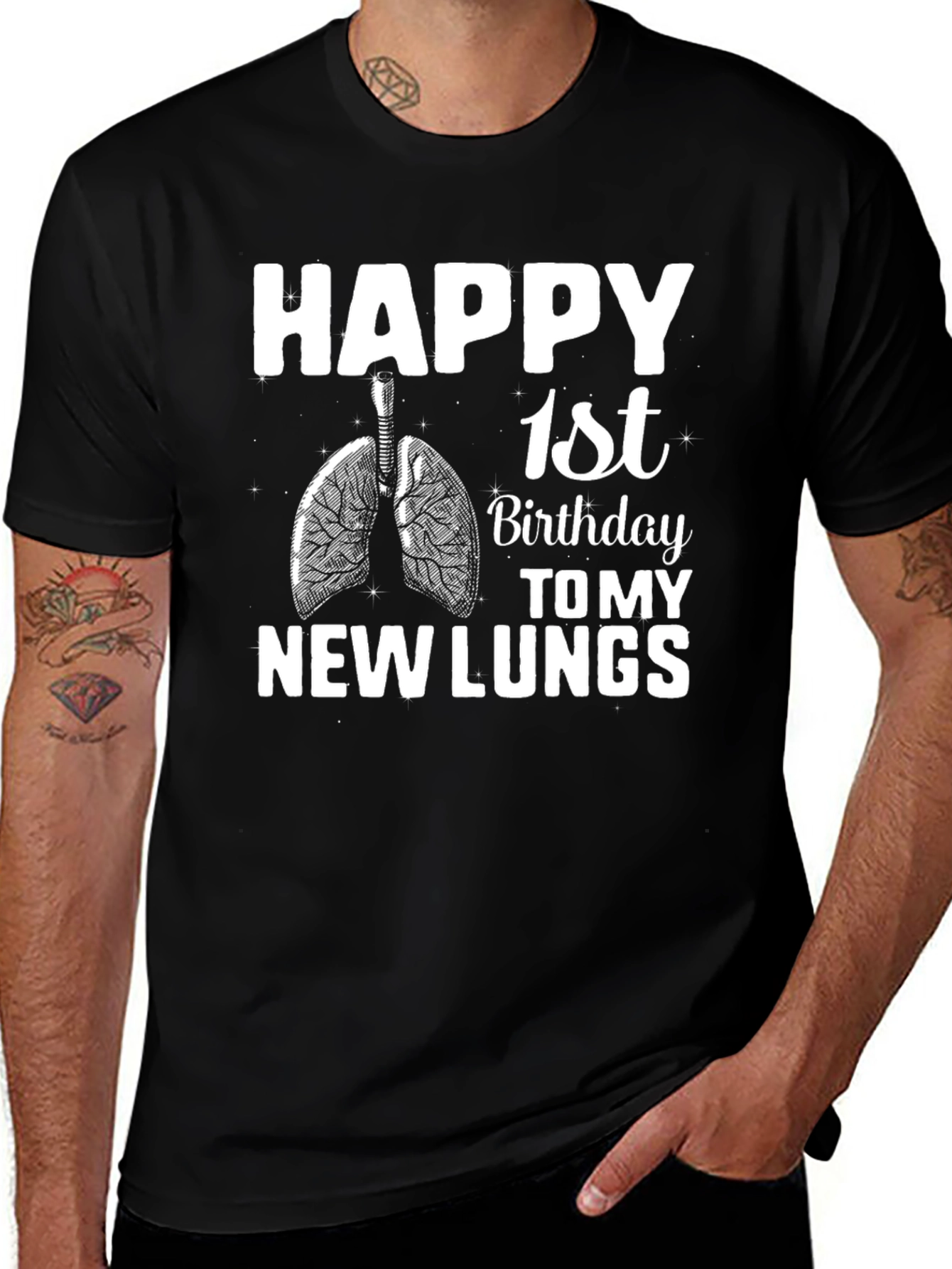 Variant 3 of New Lungs 1st Birthday T-Shirt - Organ Transplant Gift