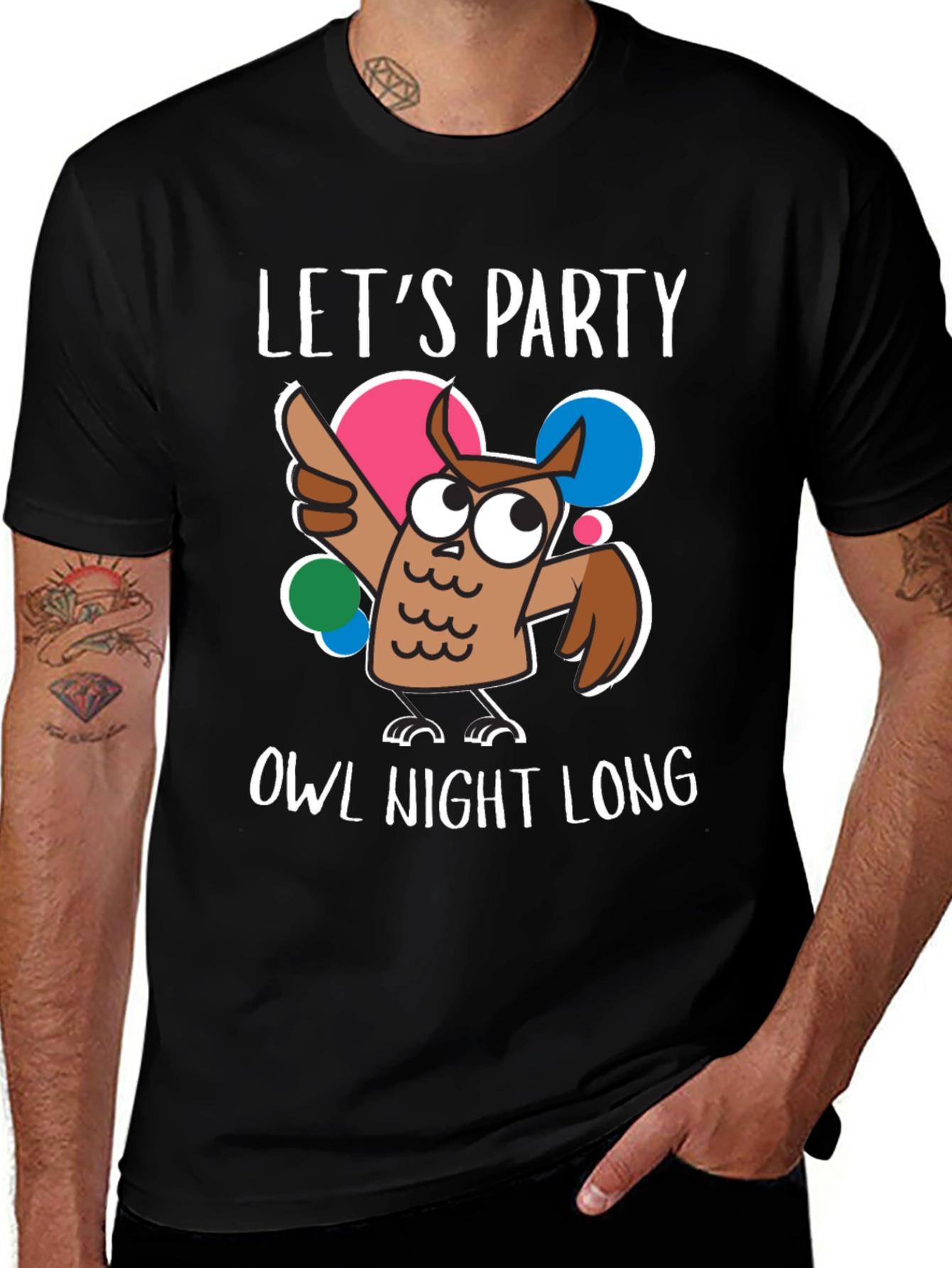 Variant 8 of Let's Party Owl Night Long Graphic Tee
