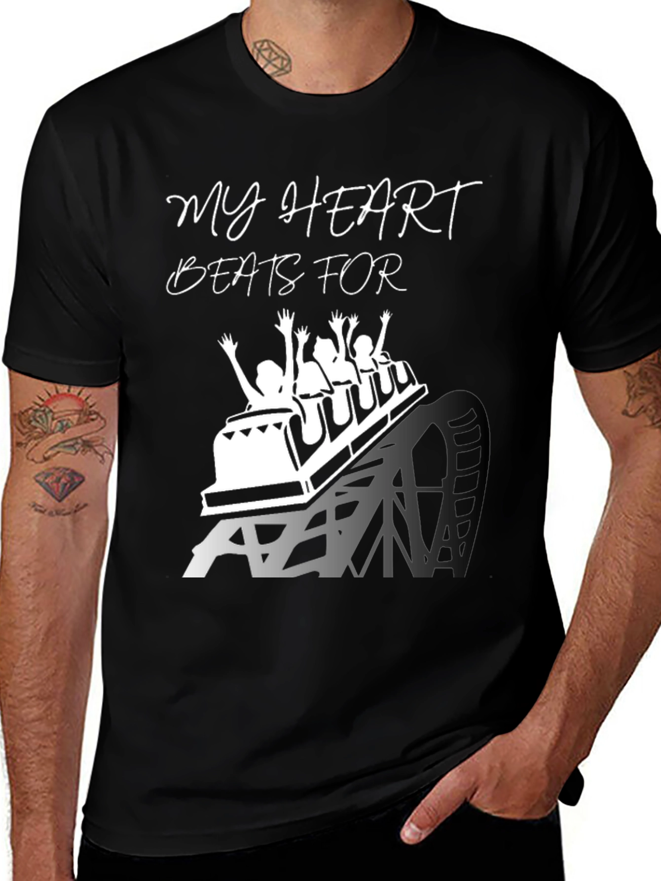 Variant 19 of My Heart Beats For Theme Park Rollercoaster Tee