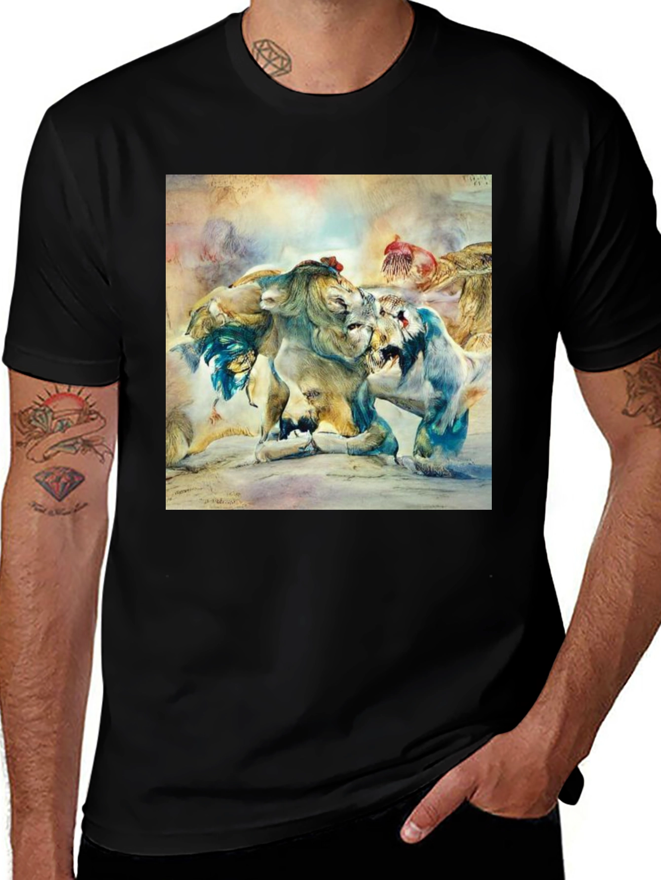 Variant 17 of Lion Graphic Tee - Unique Art Design