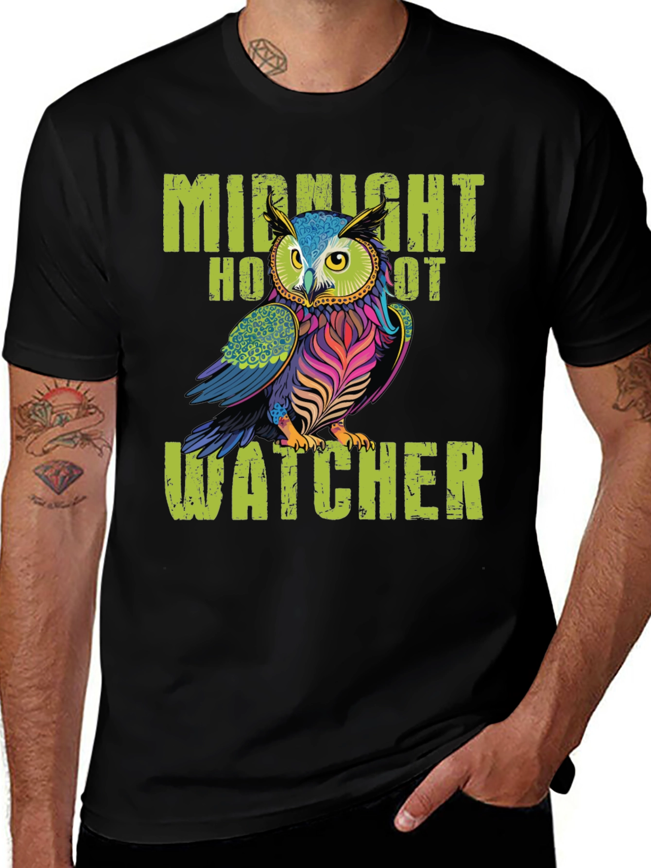 Variant 24 of Midnight Owl Watcher Graphic T-Shirt