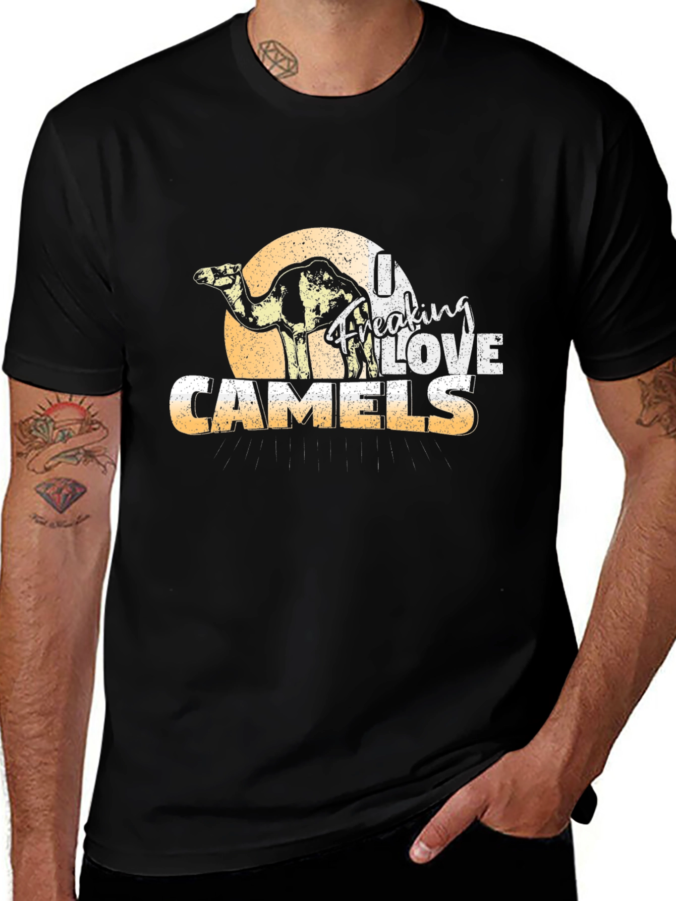Variant 19 of I Freaking Love Camels Black T-Shirt