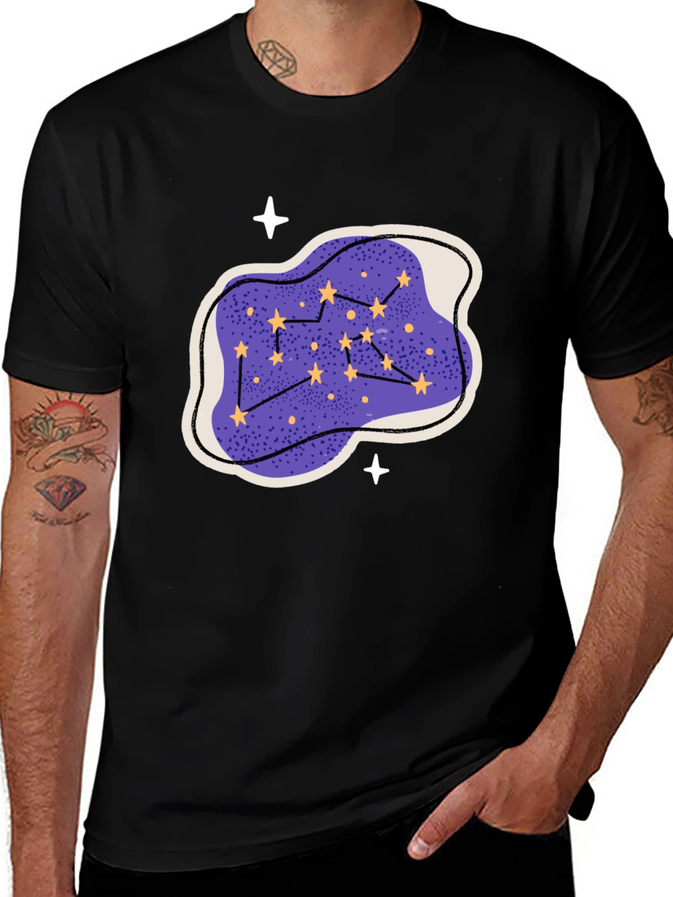 Variant 22 of Constellation Graphic Black T-Shirt