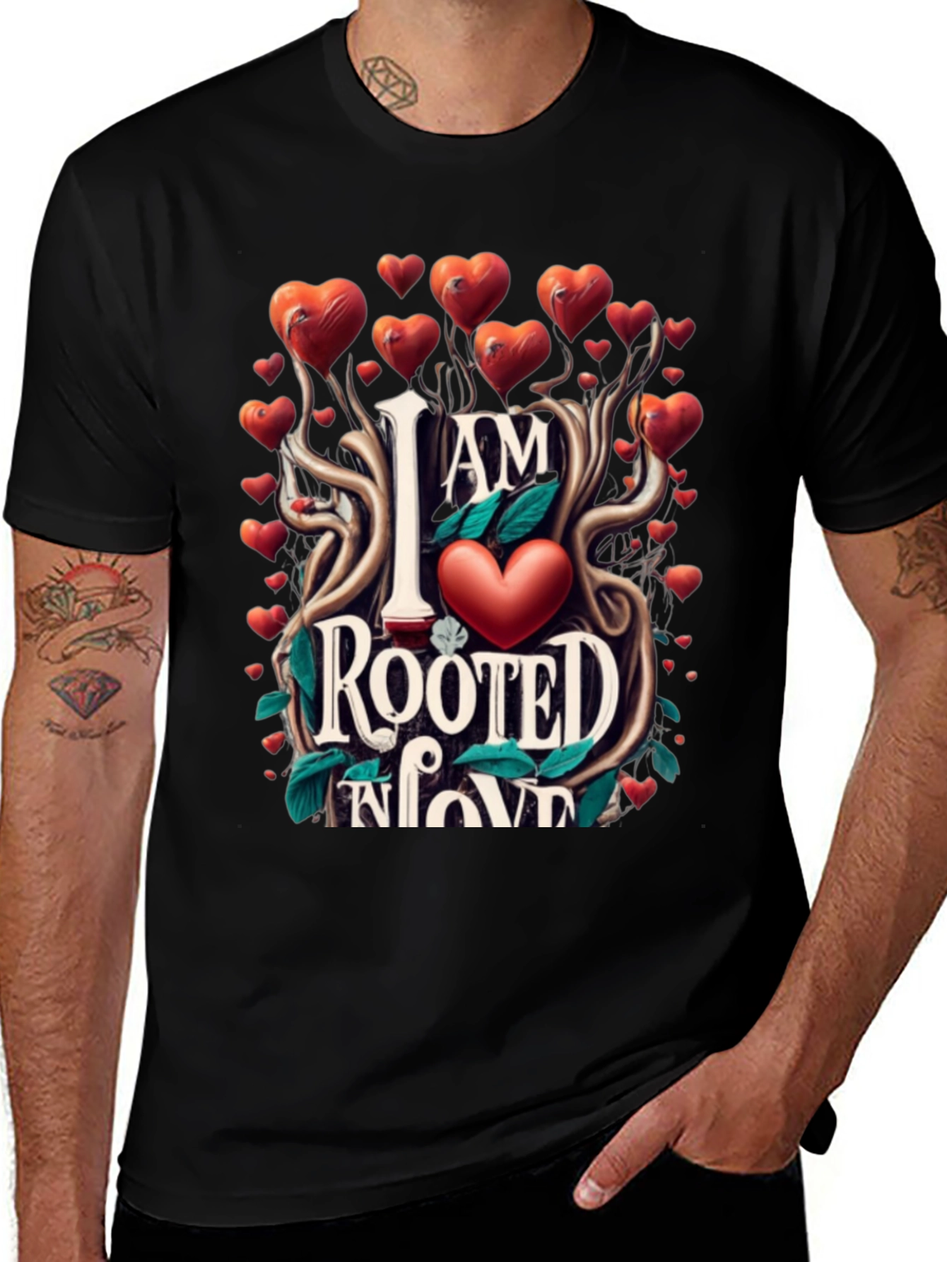 Variant 22 of Rooted in Love Graphic T-Shirt - Heart Design