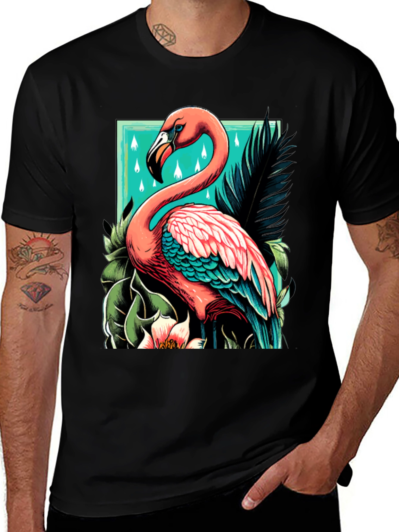 Tropical Flamingo Graphic T-Shirt