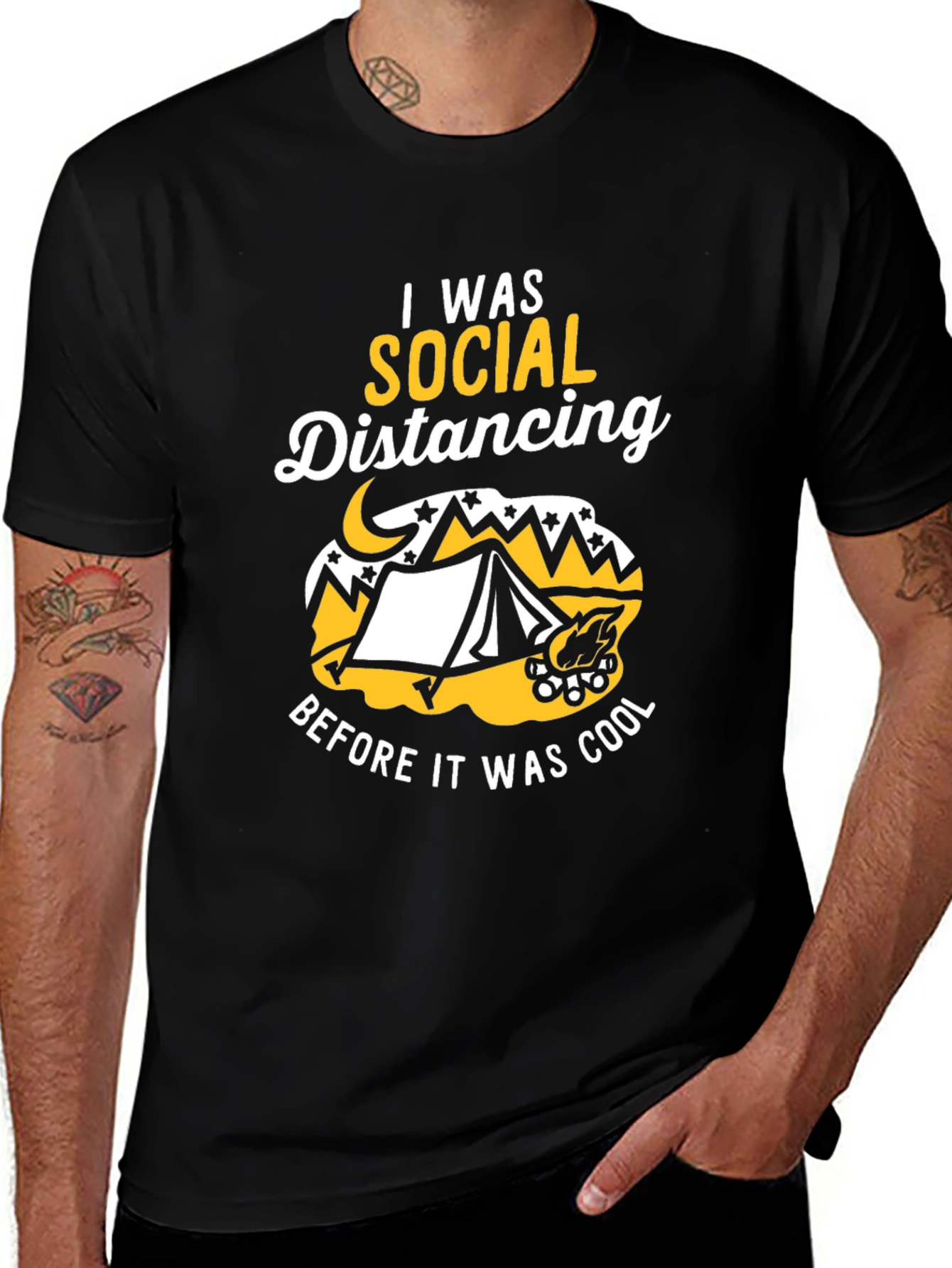 Variant 21 of Social Distancing Camping Graphic Tee