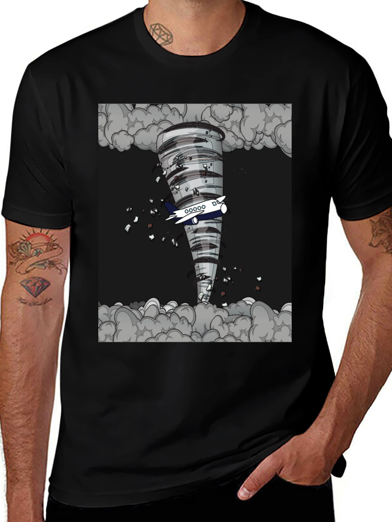 Variant 29 of Tornado Plane Graphic Tee - Unique Design