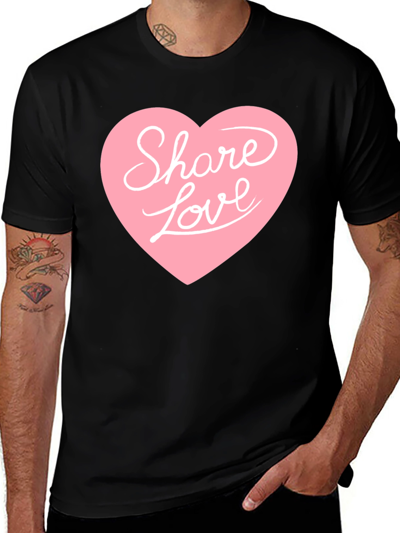 Variant 22 of Share Love Graphic Tee - Black