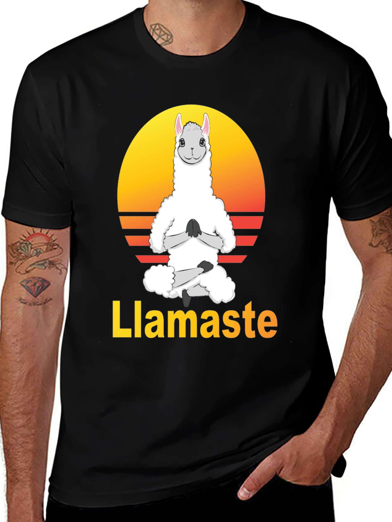 Variant 3 of Llamaste T-Shirt - Yoga Llama Tee