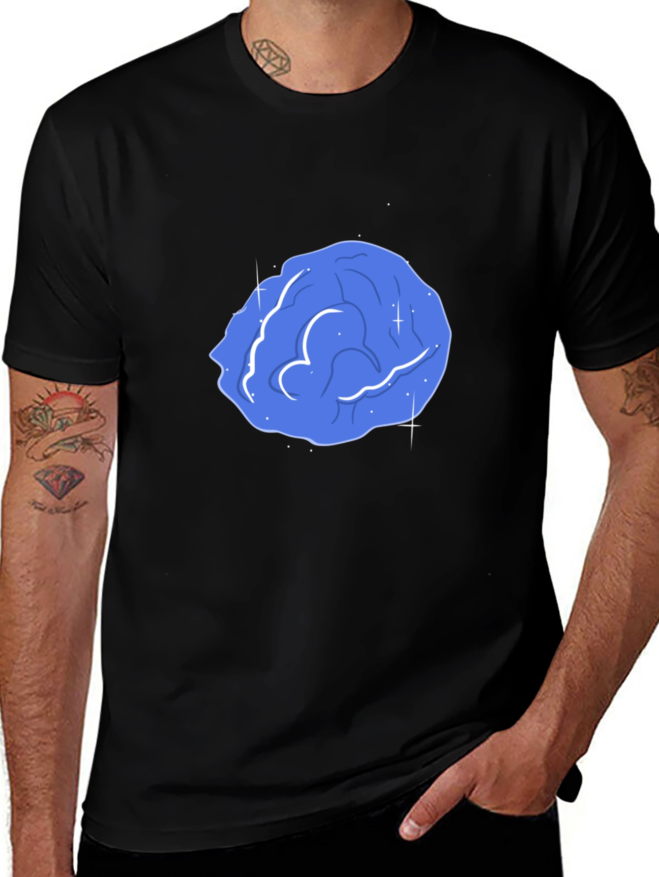 Variant 5 of Brain Graphic Black Tee - Think Outside the Box!