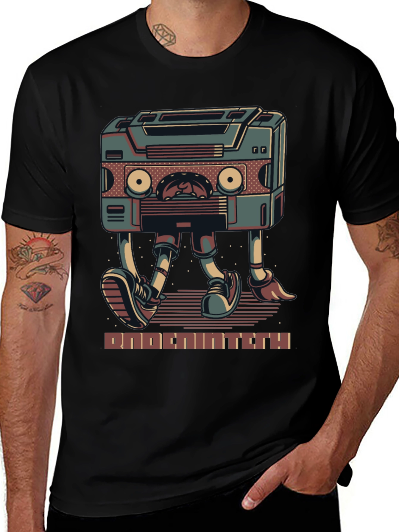 Variant 29 of Retro Cassette Tape Robot Graphic T-Shirt