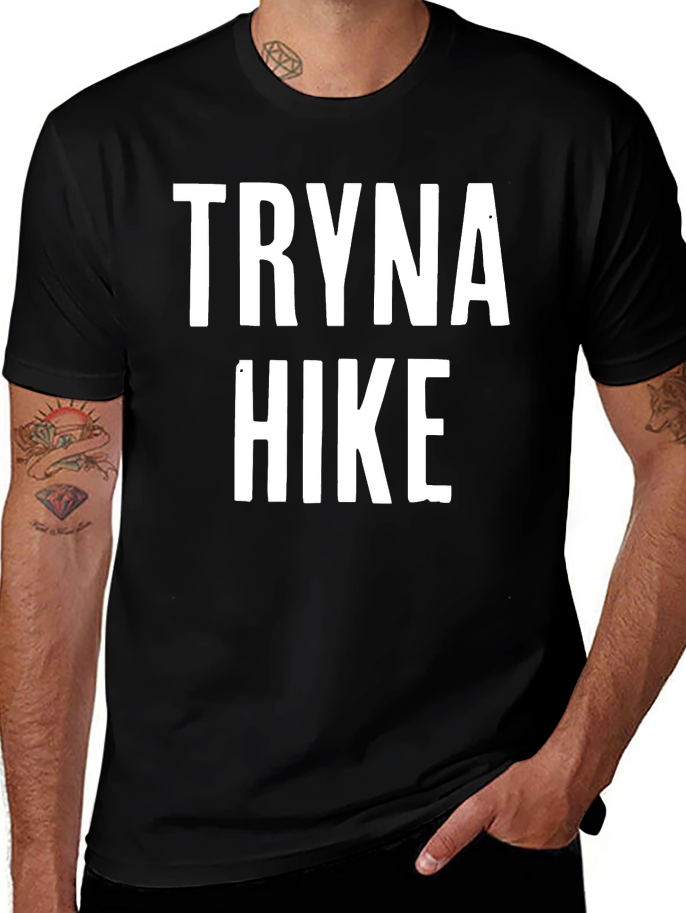 Variant 13 of Tryna Hike Graphic Tee - Black