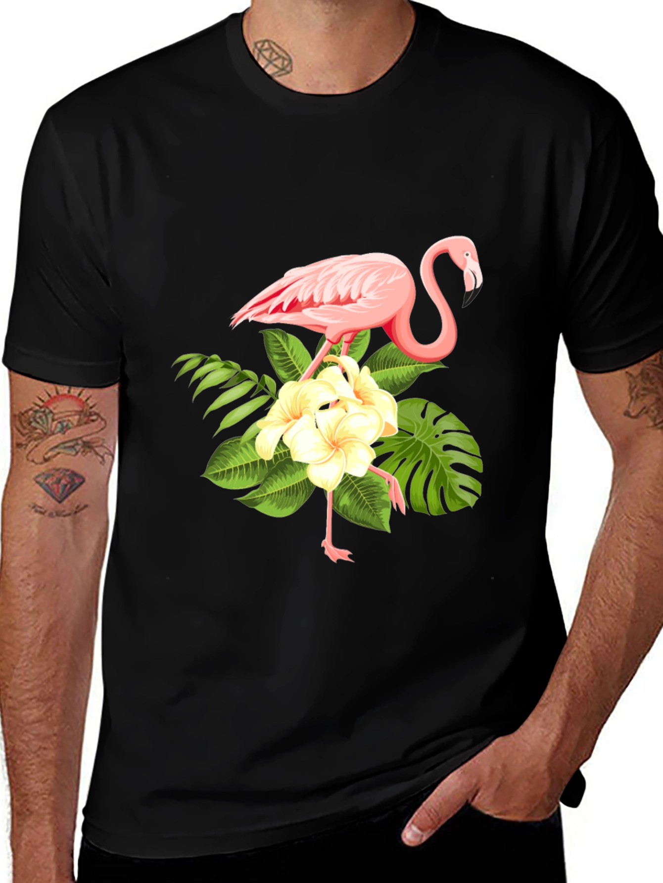 Variant 18 of Flamingo Floral Print T-Shirt