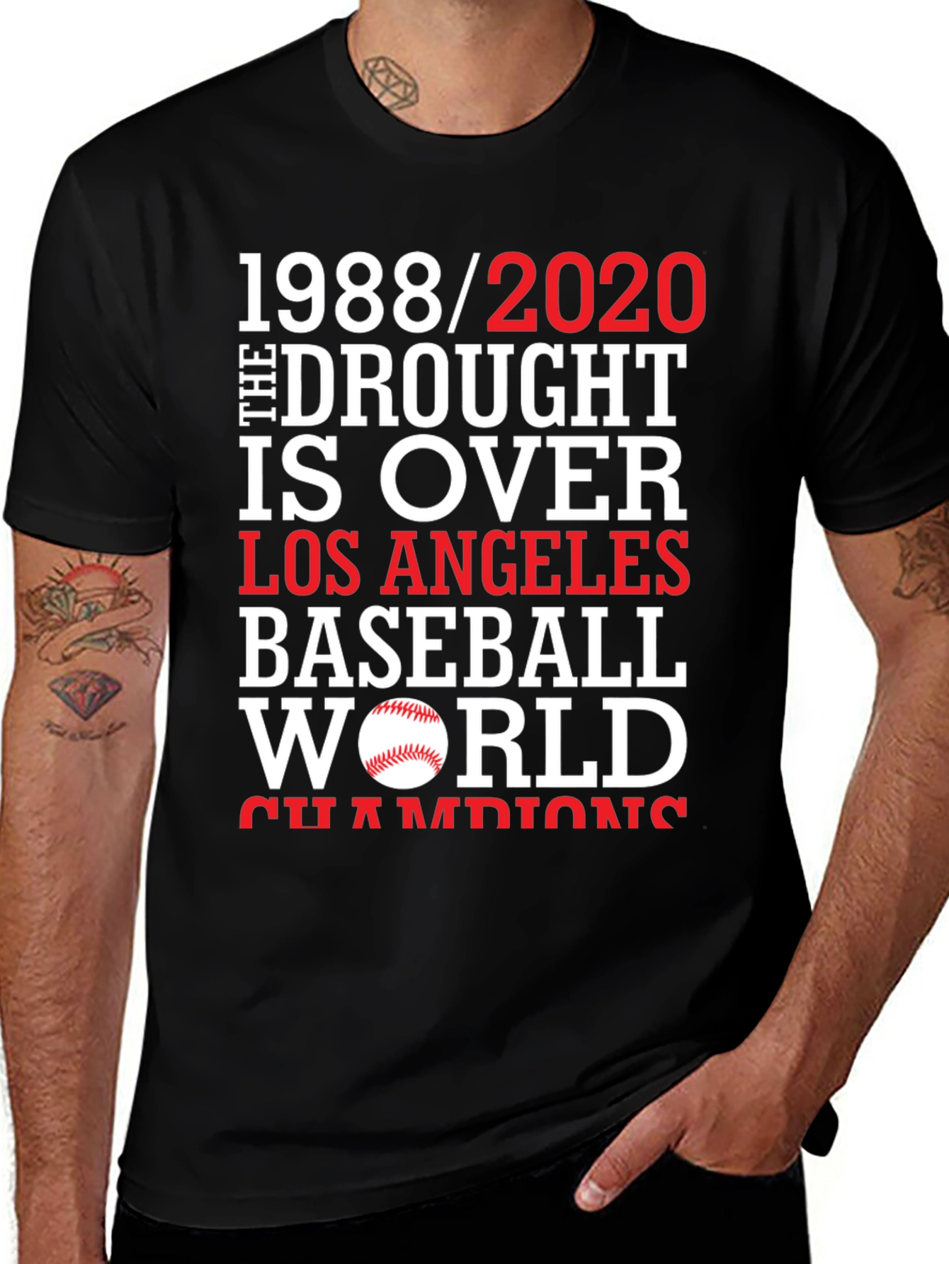 Variant 27 of Dodgers 1988/2020 Drought is Over Baseball T-Shirt
