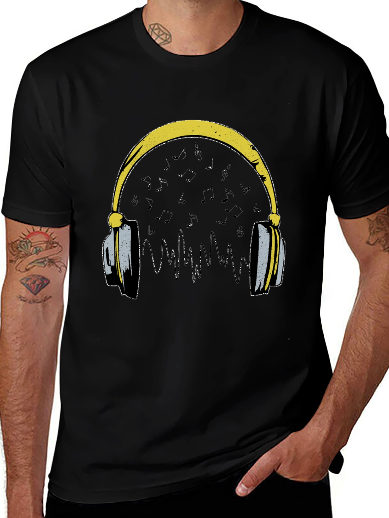 Variant 3 of Music Lover Graphic Tee - Headphones Design