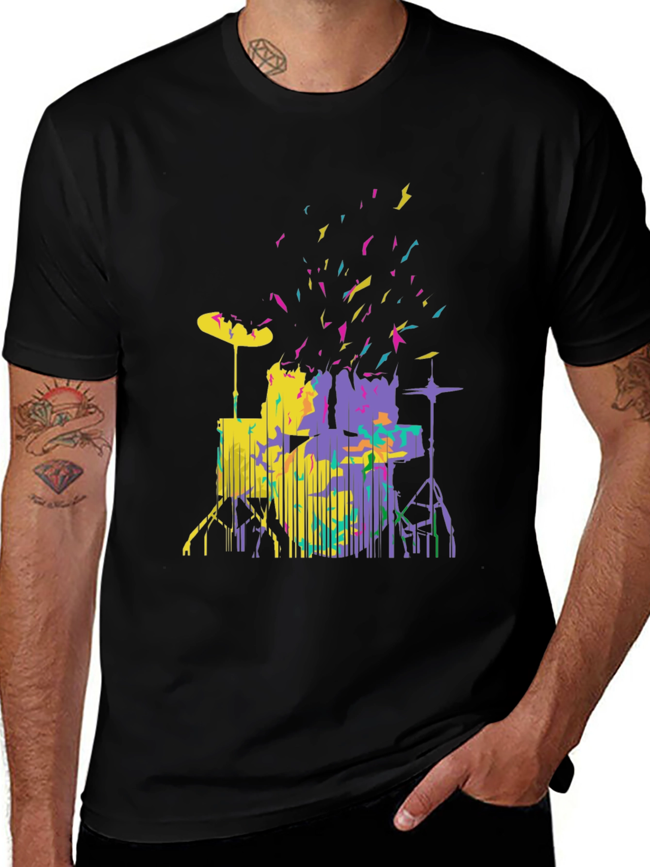 Variant 21 of Vibrant Drum Set Graphic T-Shirt