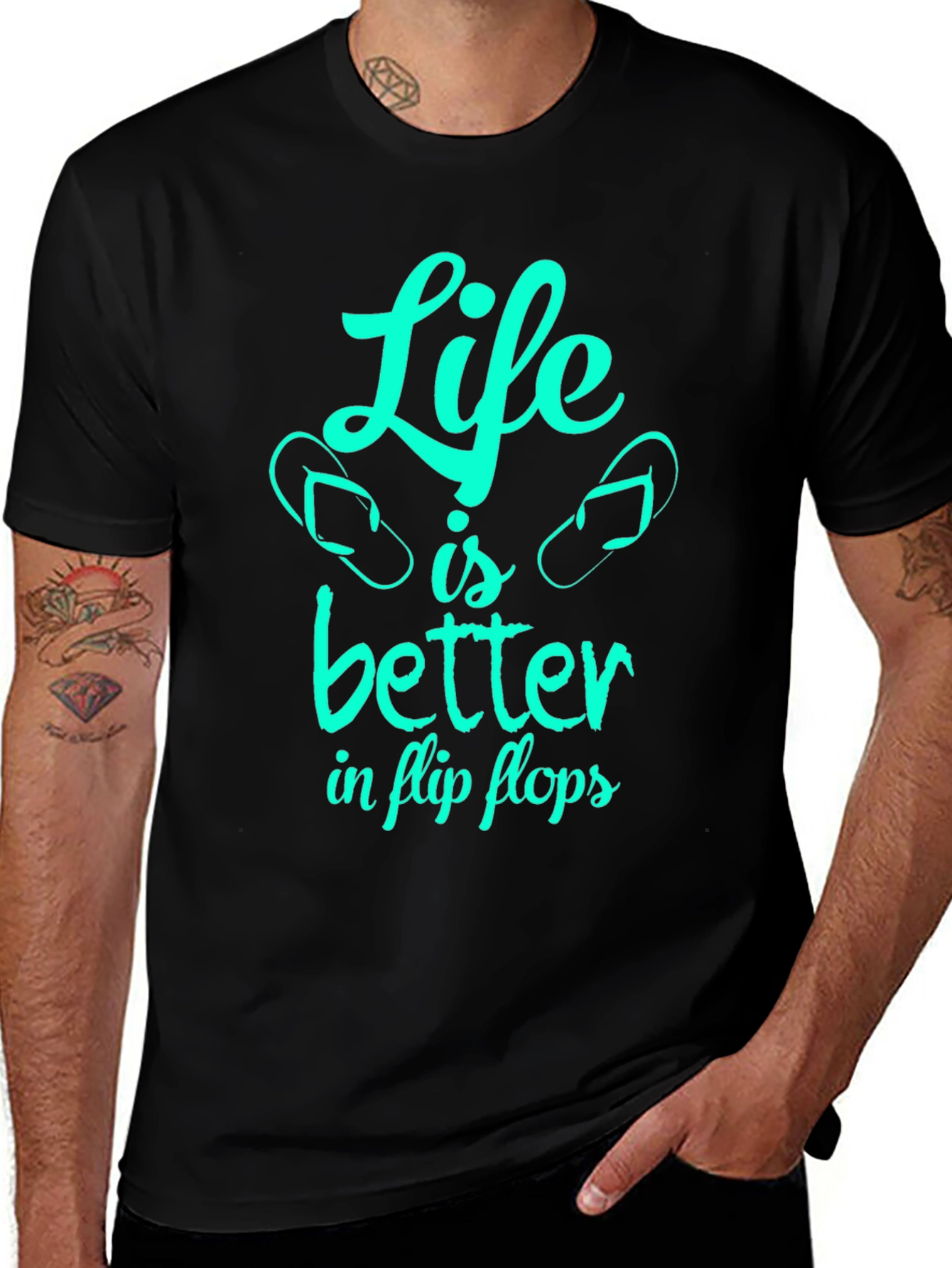 Variant 23 of Life is Better in Flip Flops - Graphic T-Shirt