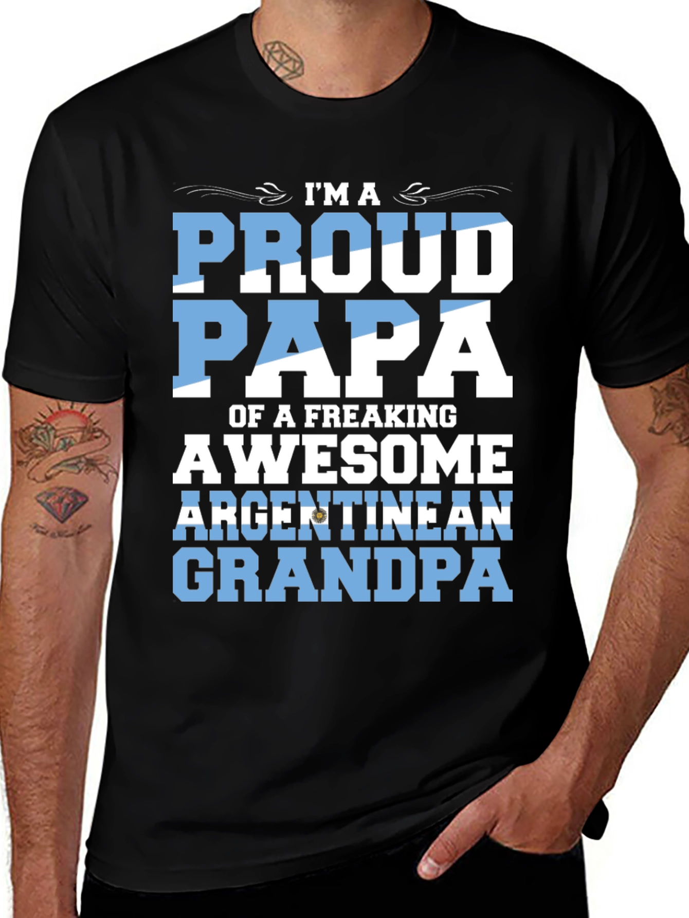 Variant 30 of Proud Papa Argentinean Grandpa Graphic Tee