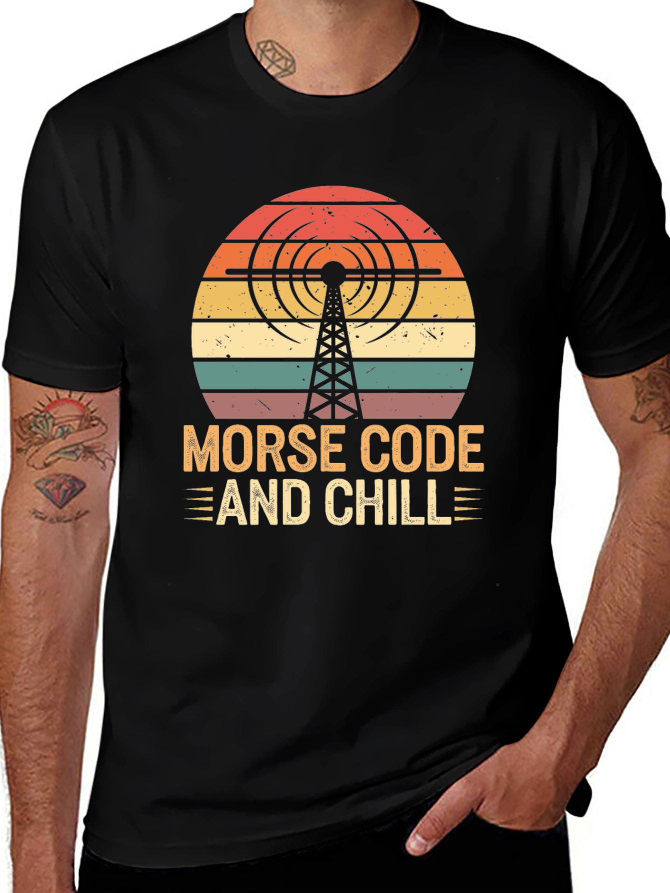 Morse Code and Chill Retro T-Shirt