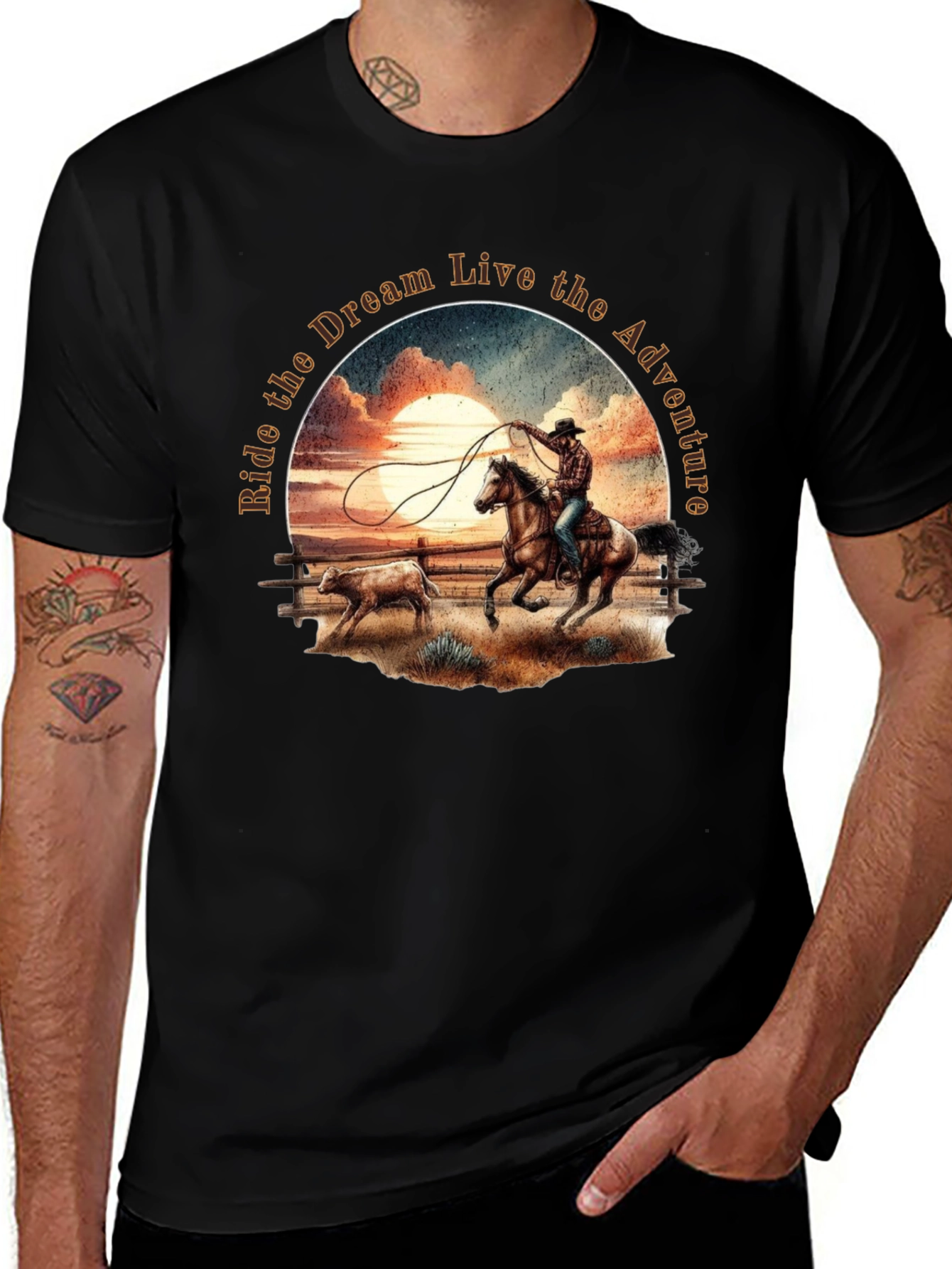Variant 12 of Cowboy Sunset Ride Graphic Tee