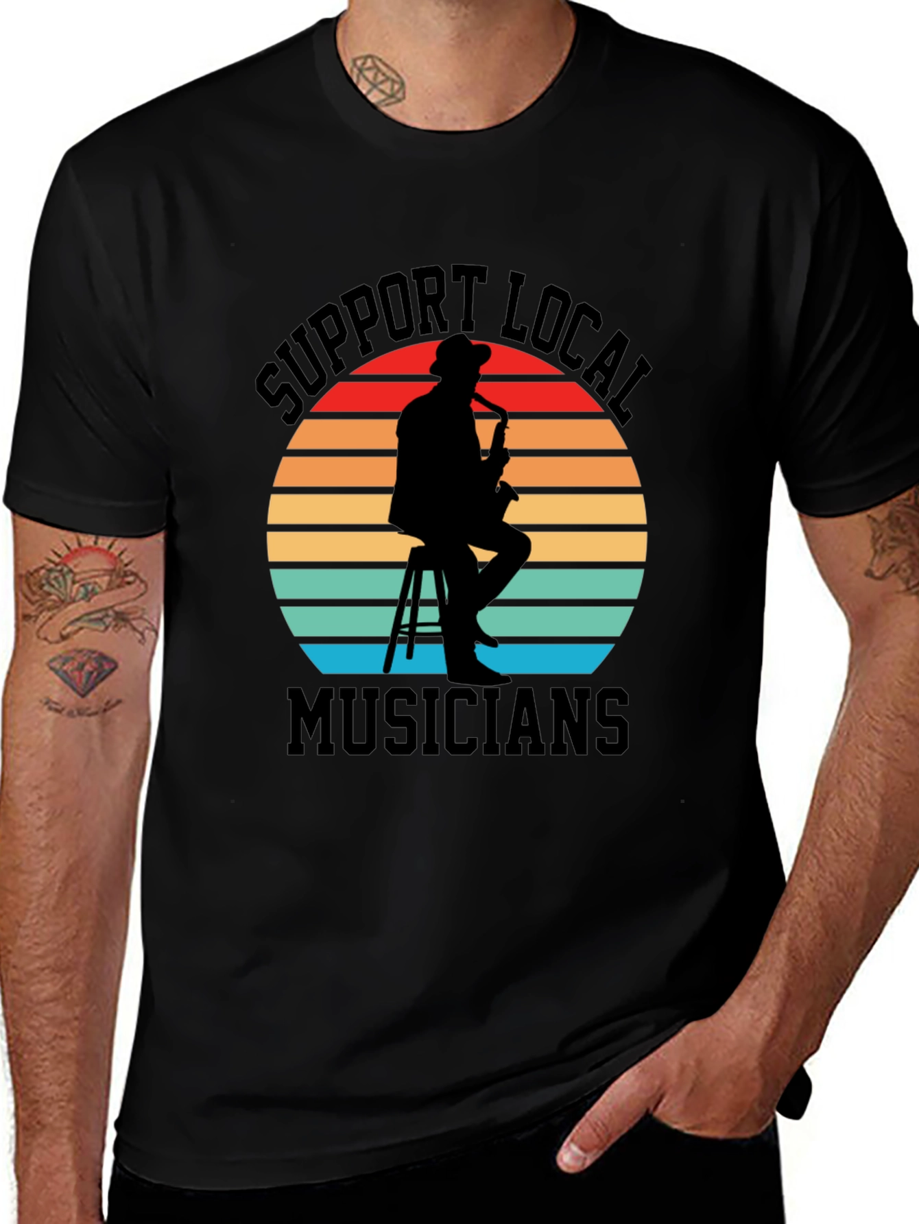 Variant 26 of Support Local Musicians Black Graphic Tee