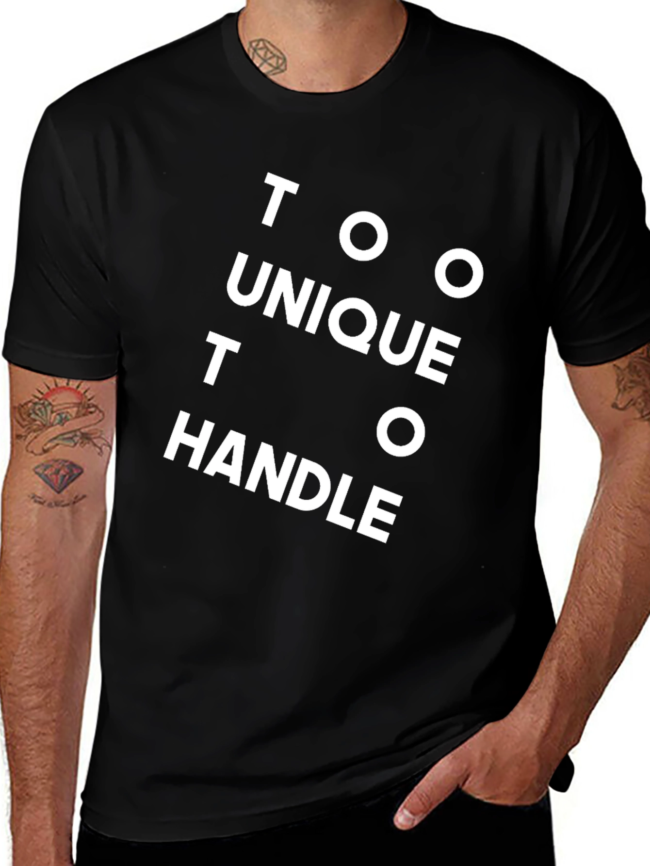 Variant 13 of Too Unique To Handle Black Graphic Tee