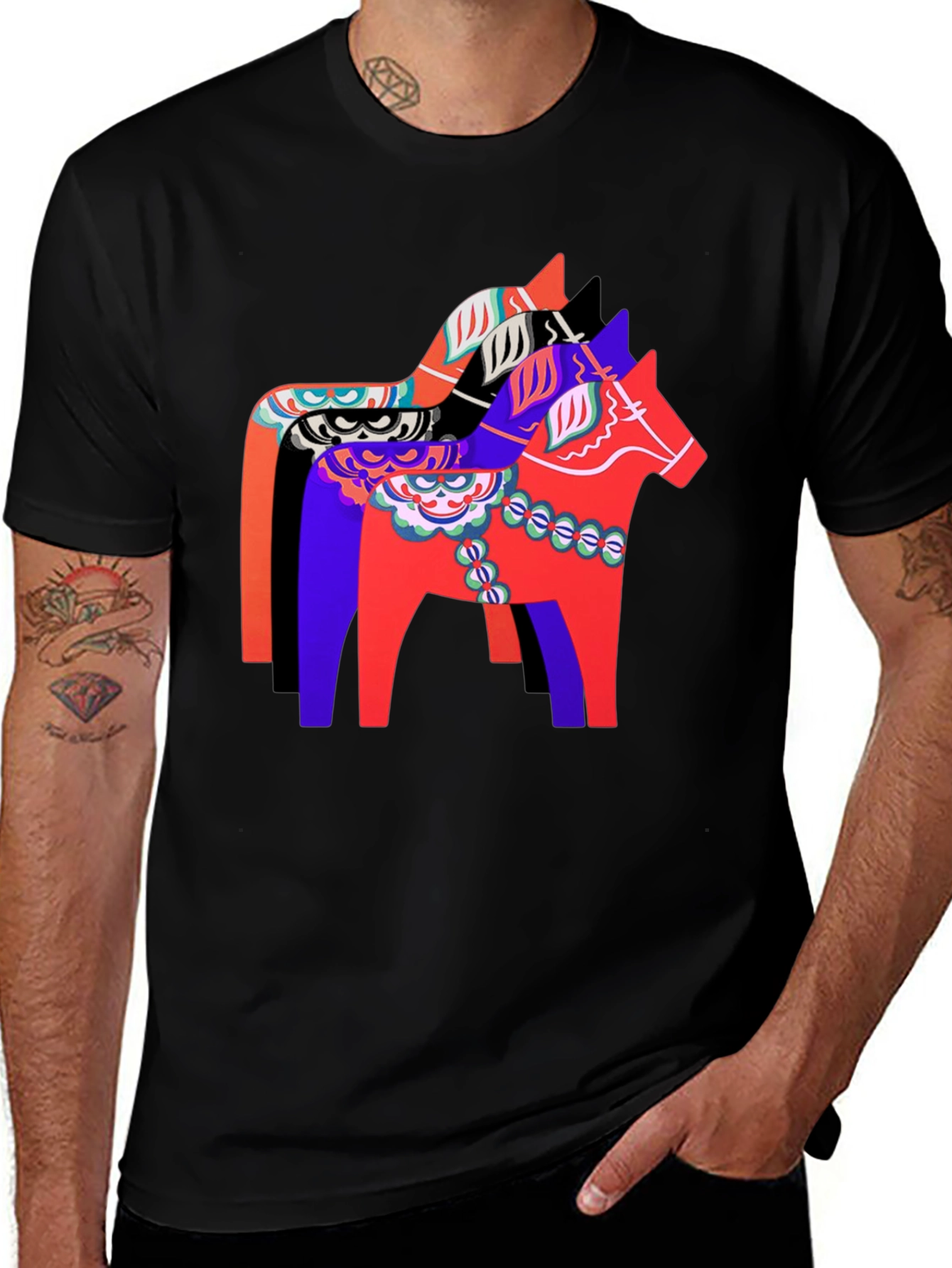 Variant 27 of Colorful Dala Horse Graphic Tee