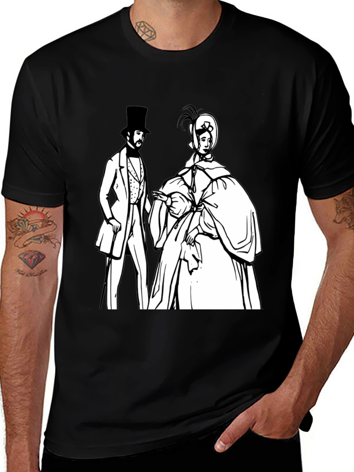 Variant 16 of Vintage Couple Graphic Tee - Unique Fashion Statement