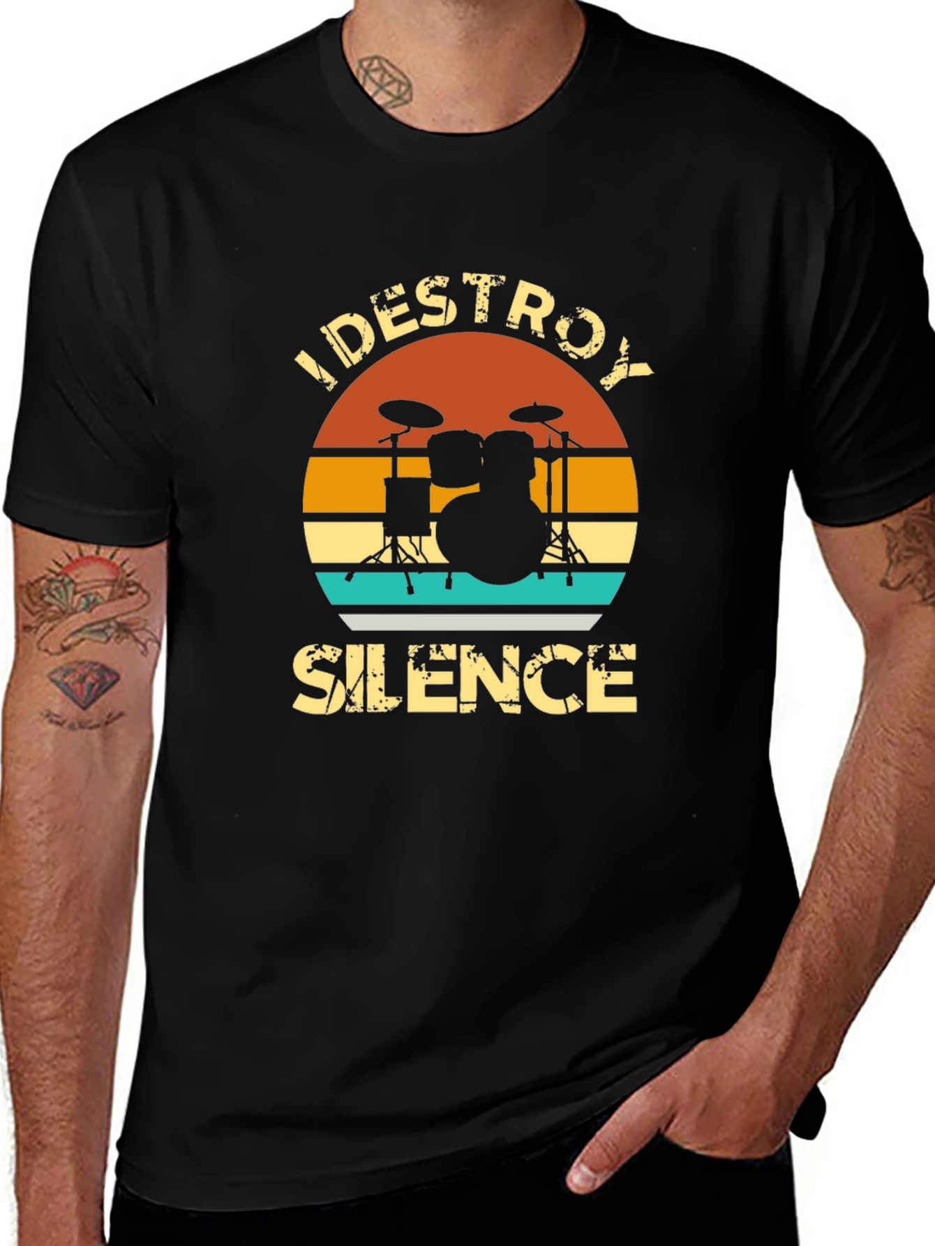Variant 10 of I DESTROY SILENCE Drummer T-Shirt