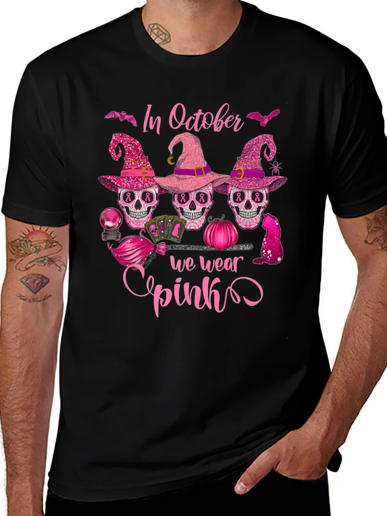 October We Wear Pink Halloween T-Shirt