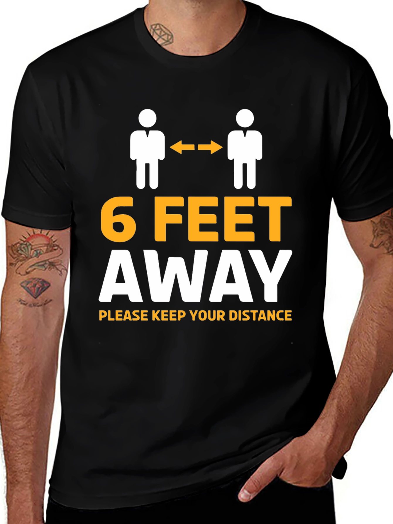 Variant 8 of Social Distance Graphic Tee - 6 Feet Away Shirt
