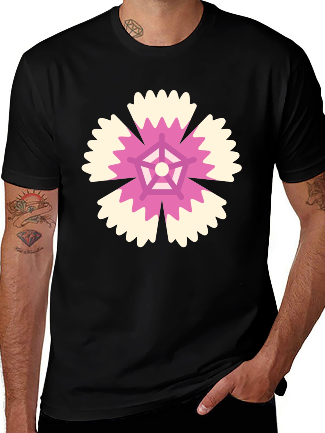 Variant 28 of Floral Graphic Black T-Shirt