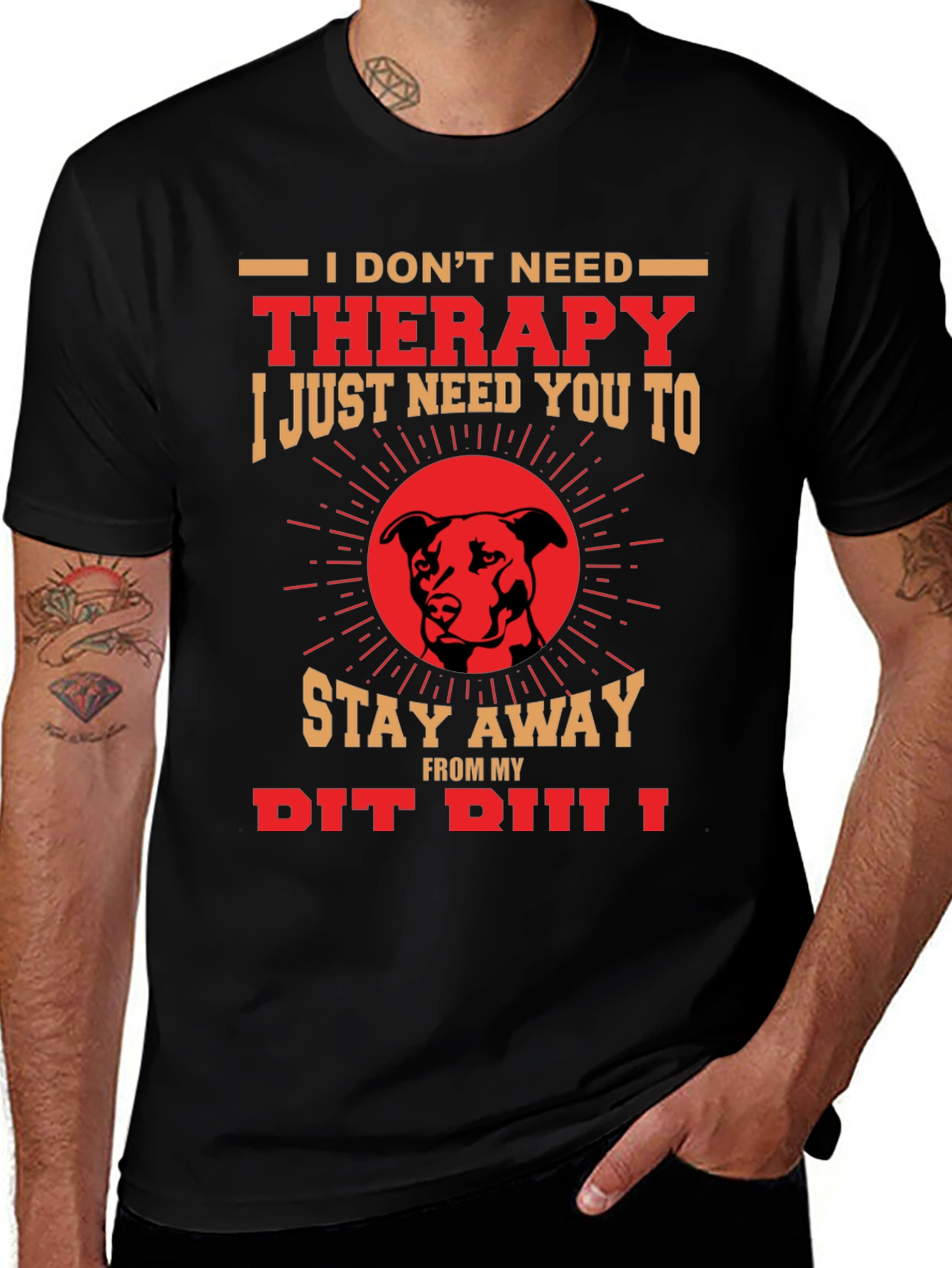 Variant 27 of Therapy Funny Pit Bull T-Shirt