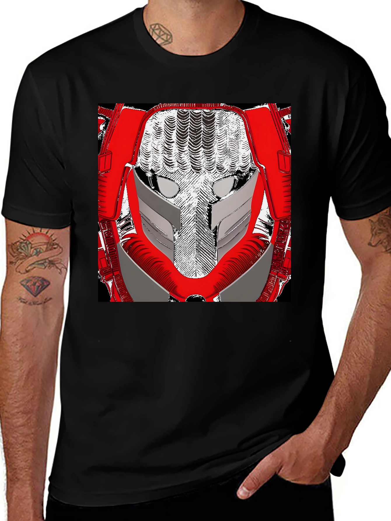 Variant 18 of Sci-Fi Robot Face Graphic Tee