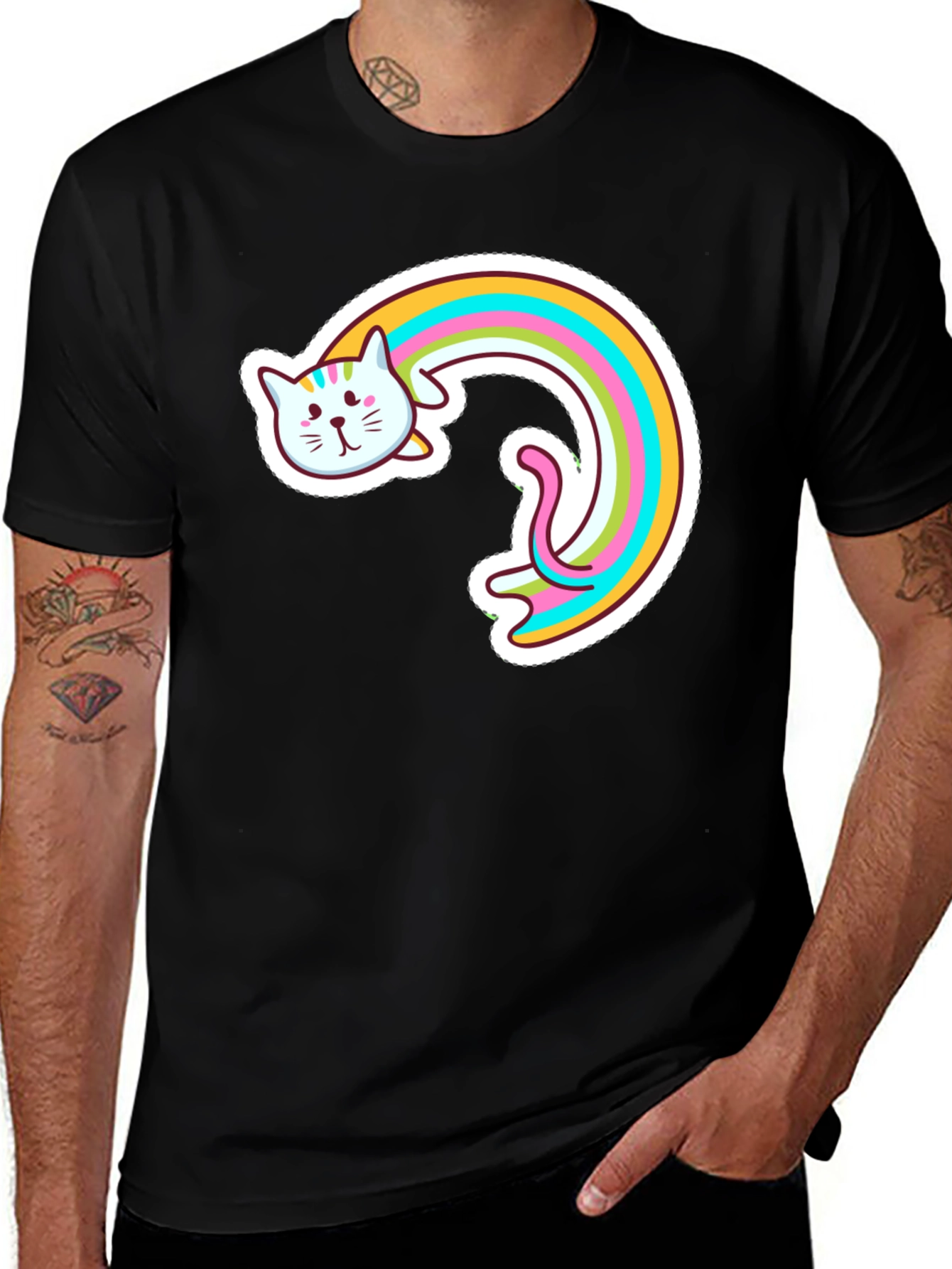 Variant 23 of Rainbow Cat T-Shirt - Stylish Graphic Tee