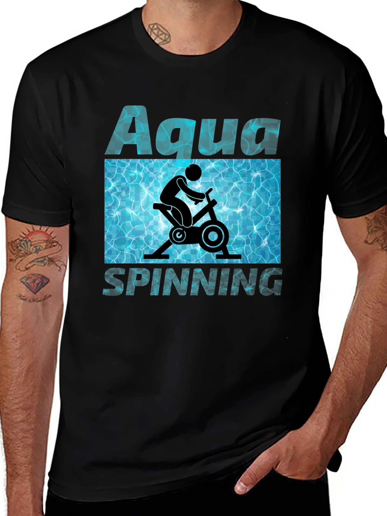 Aqua Spinning T-Shirt - Water Workout Design