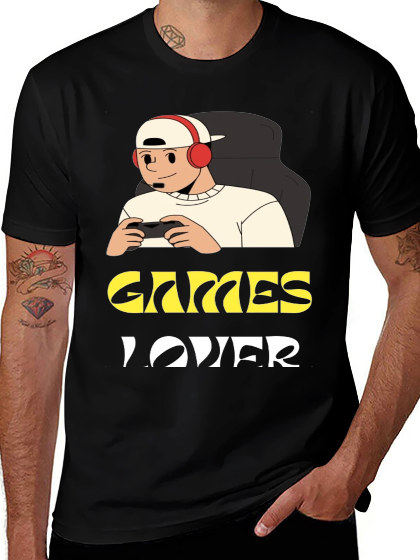 Variant 22 of Games Lover Black Graphic Tee
