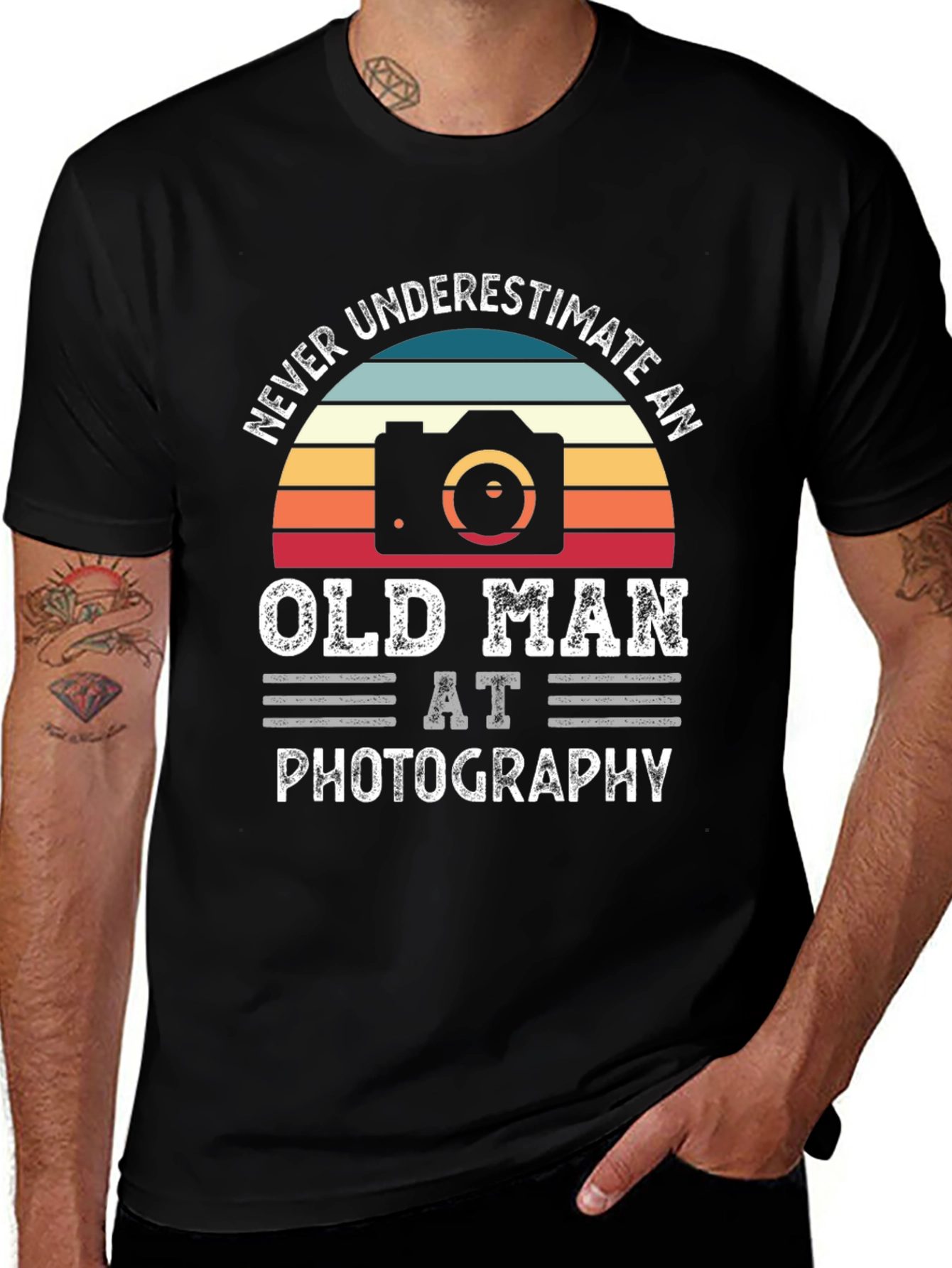 Variant 22 of Never Underestimate Old Man Photography T-Shirt