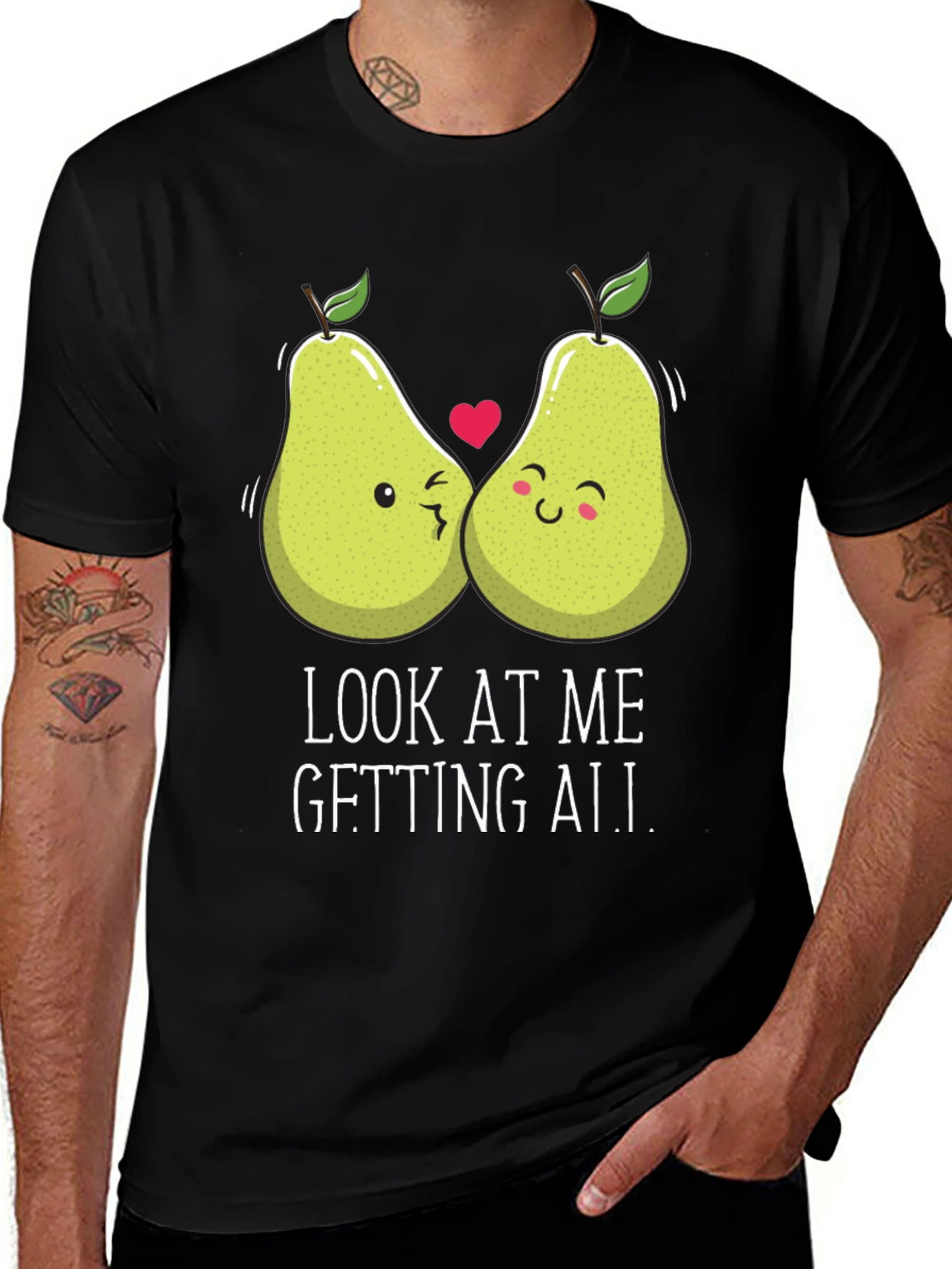 Variant 13 of Cute Pear Couple Graphic Tee - Look at Me Getting All...