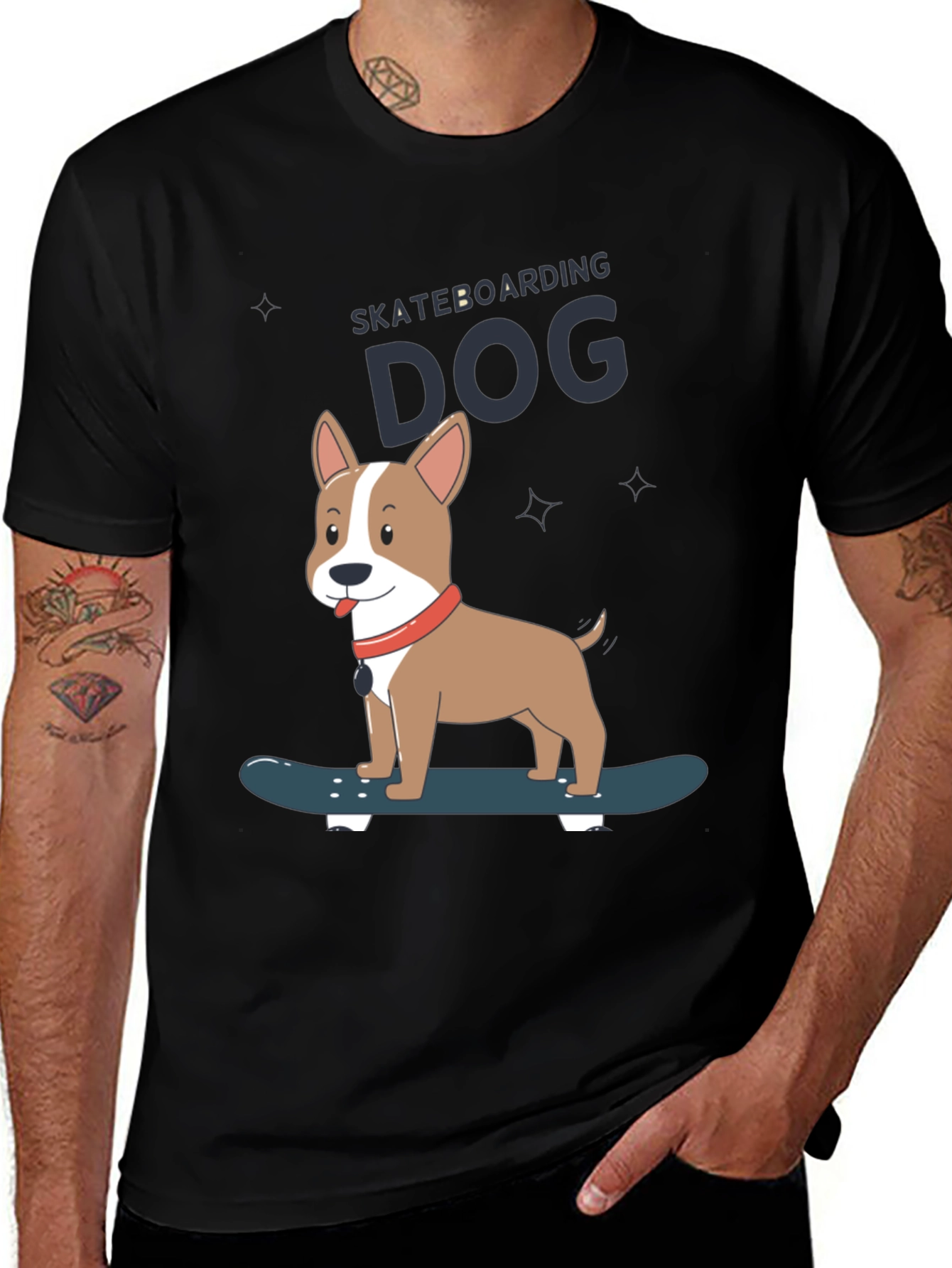 Variant 11 of Skateboarding Dog Graphic Tee - Cool & Casual Style