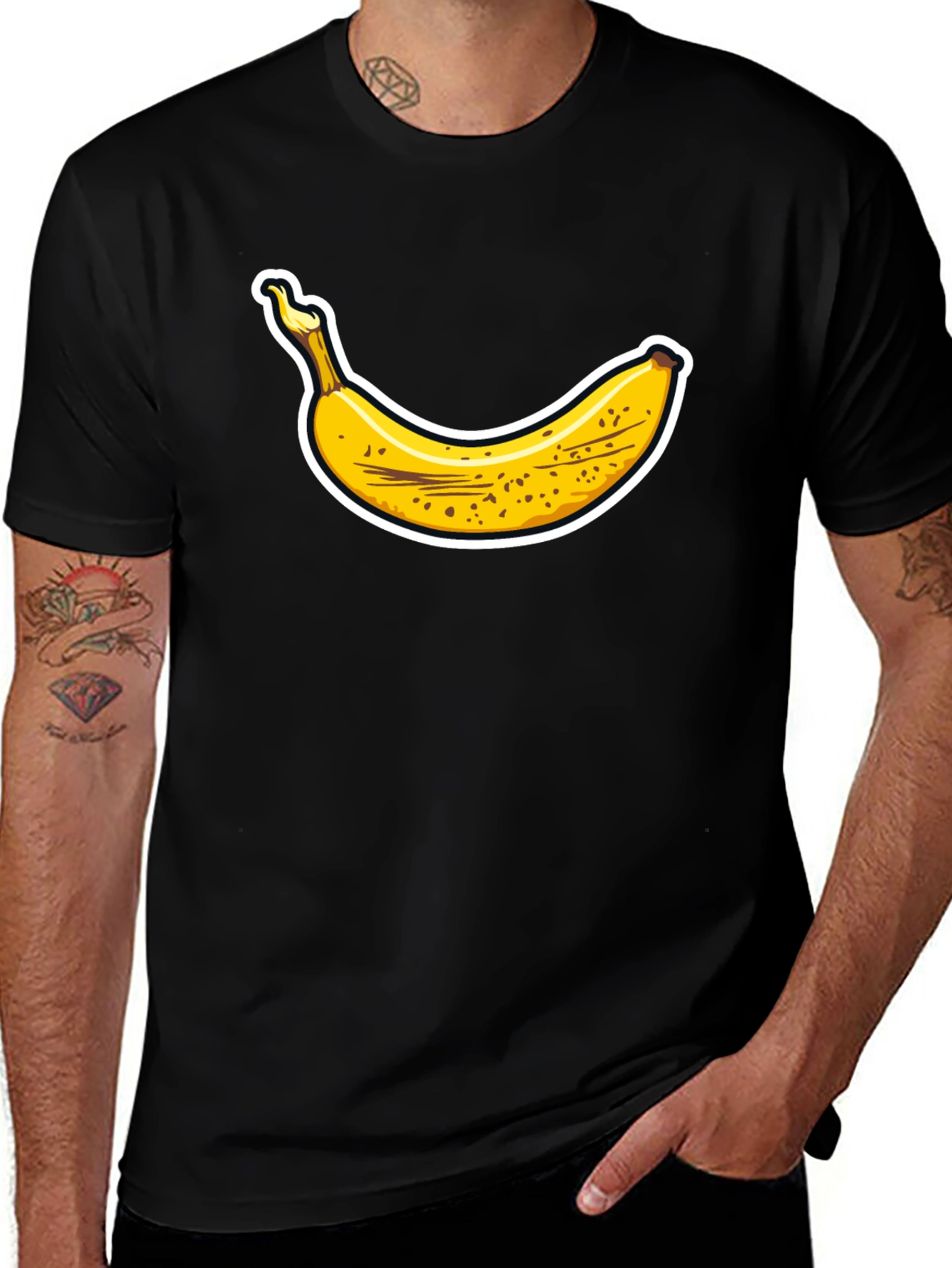 Variant 11 of Banana Graphic Tee - Black Cotton T-Shirt