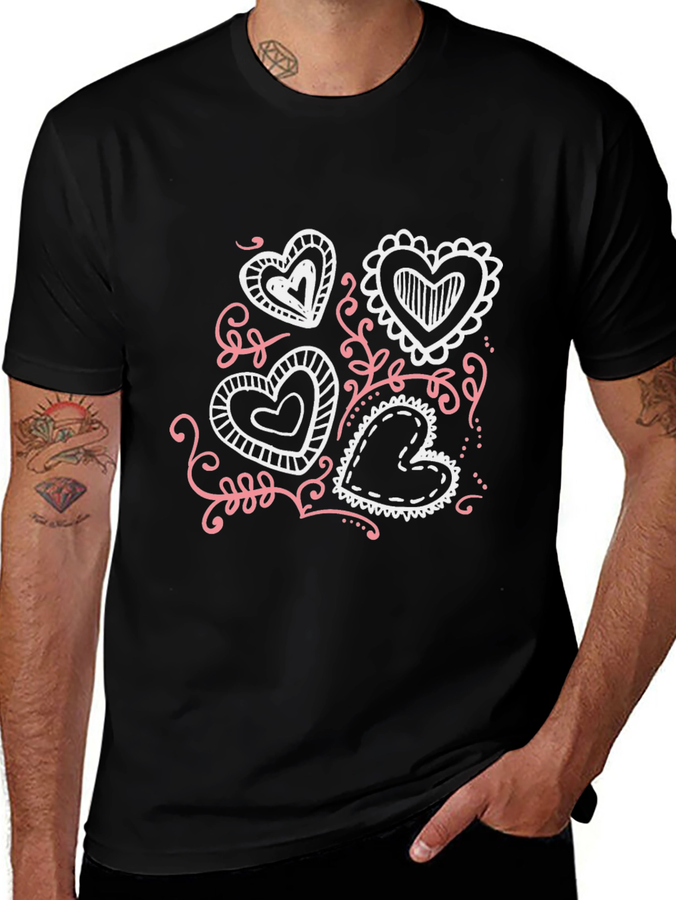 Variant 27 of Heart Scribble Graphic Tee - Soft Cotton Blend