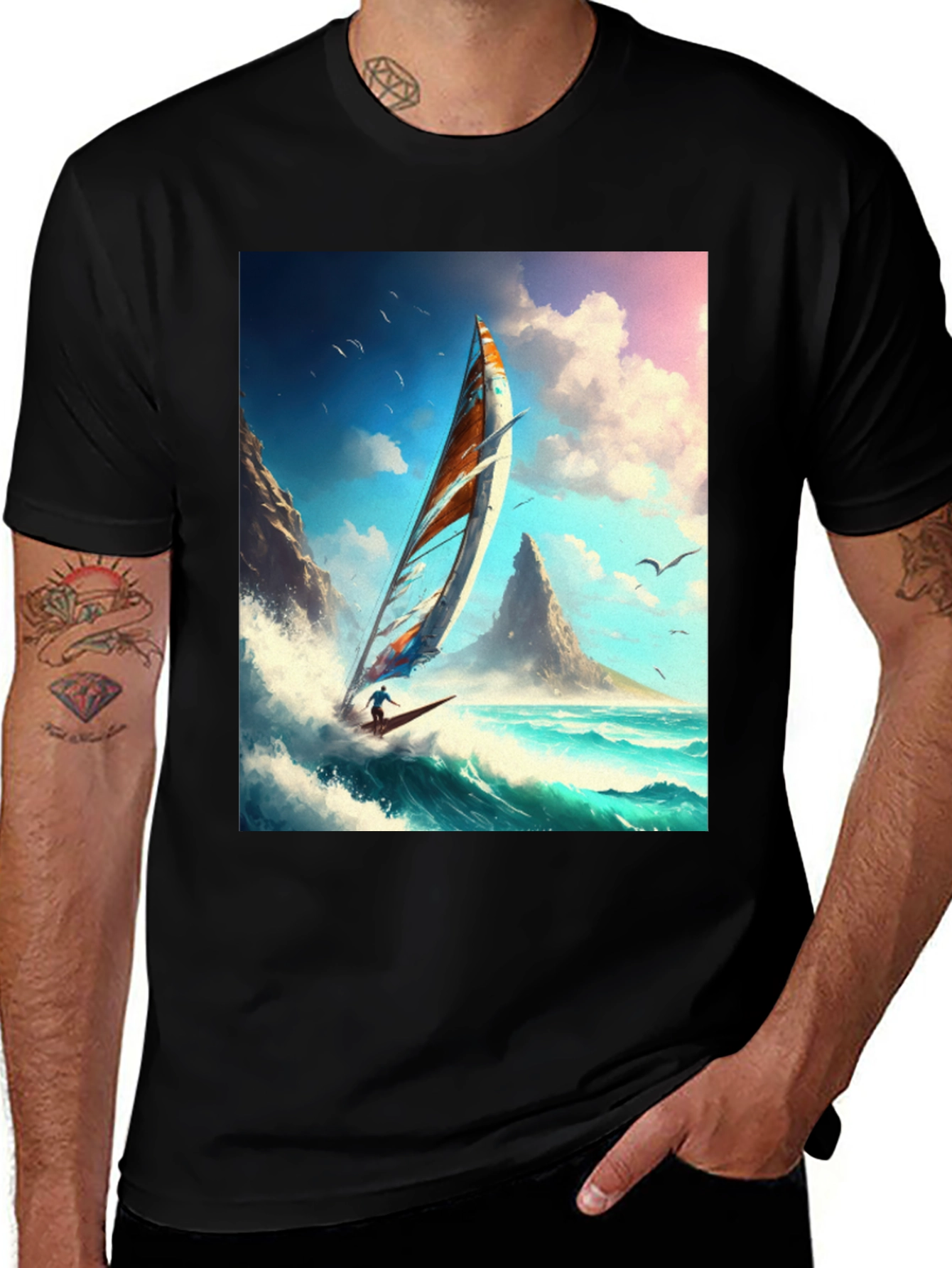 Variant 3 of Windsurfing Adventure T-Shirt