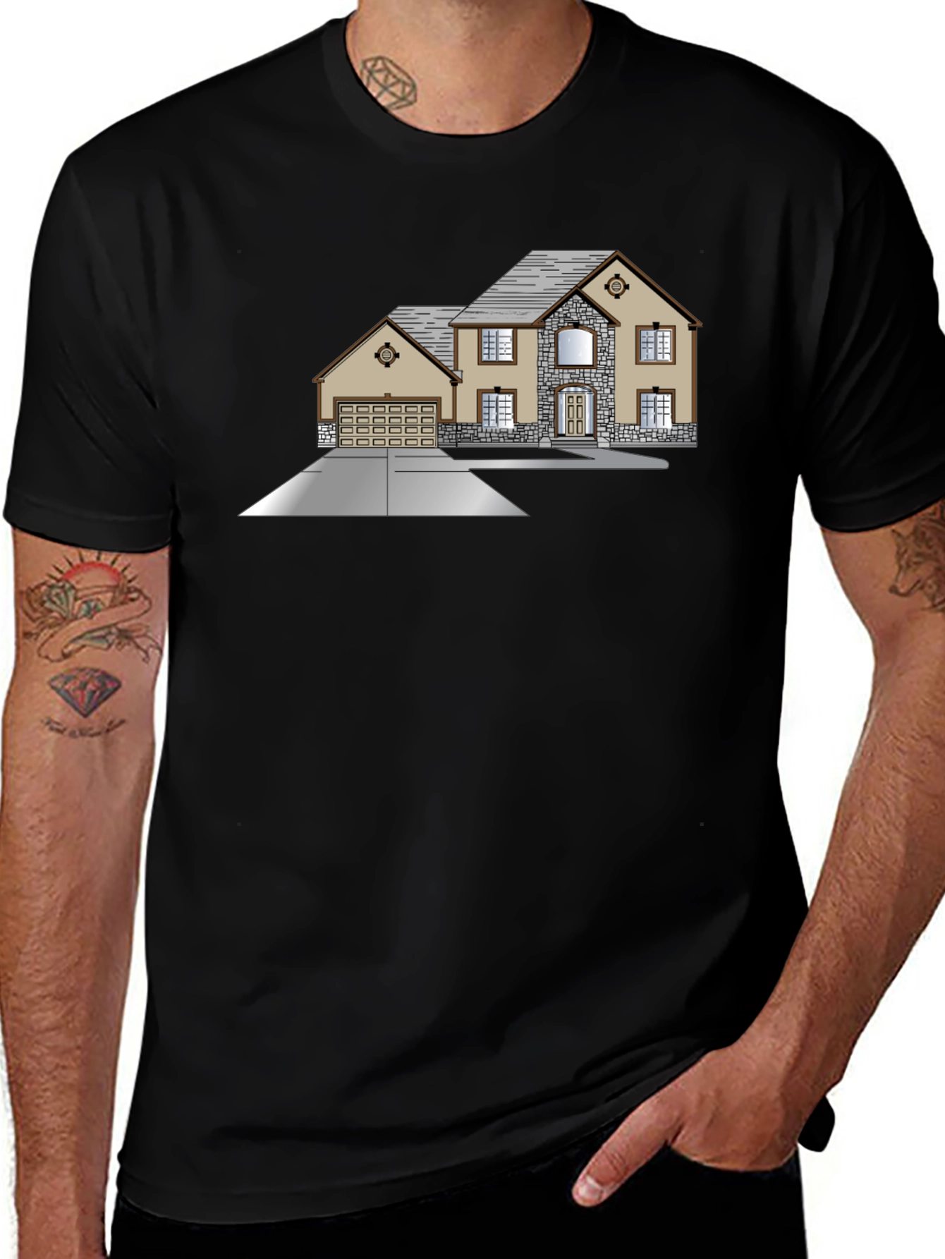 Modern House Graphic T-Shirt - Classic Black Tee