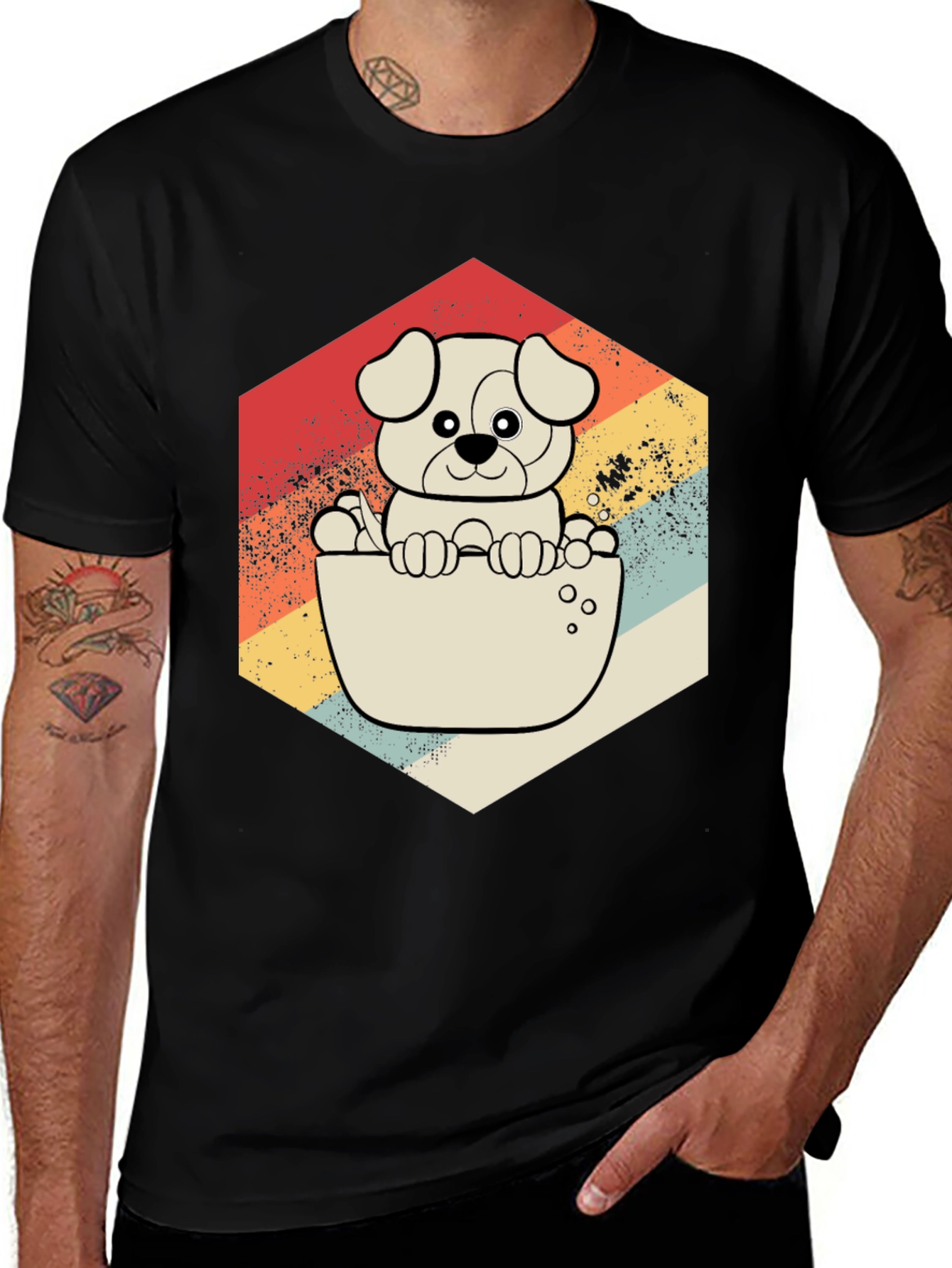 Variant 6 of Retro Dog T-Shirt - Cute Puppy Design