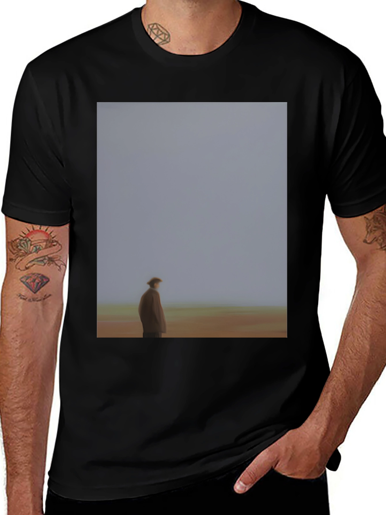 Variant 28 of Abstract Landscape Graphic Tee - Black