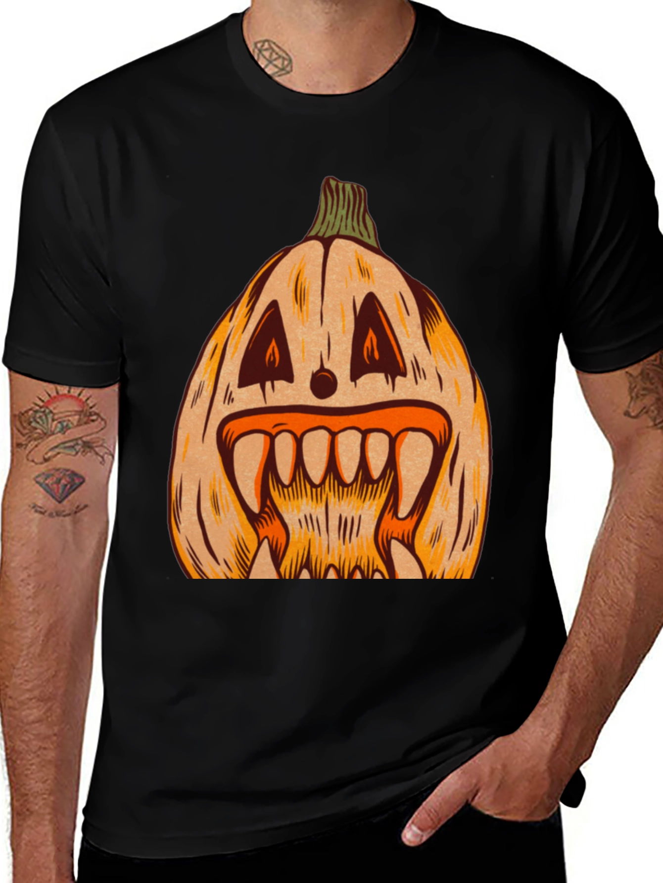 Spooky Pumpkin Graphic Tee - Halloween Shirt