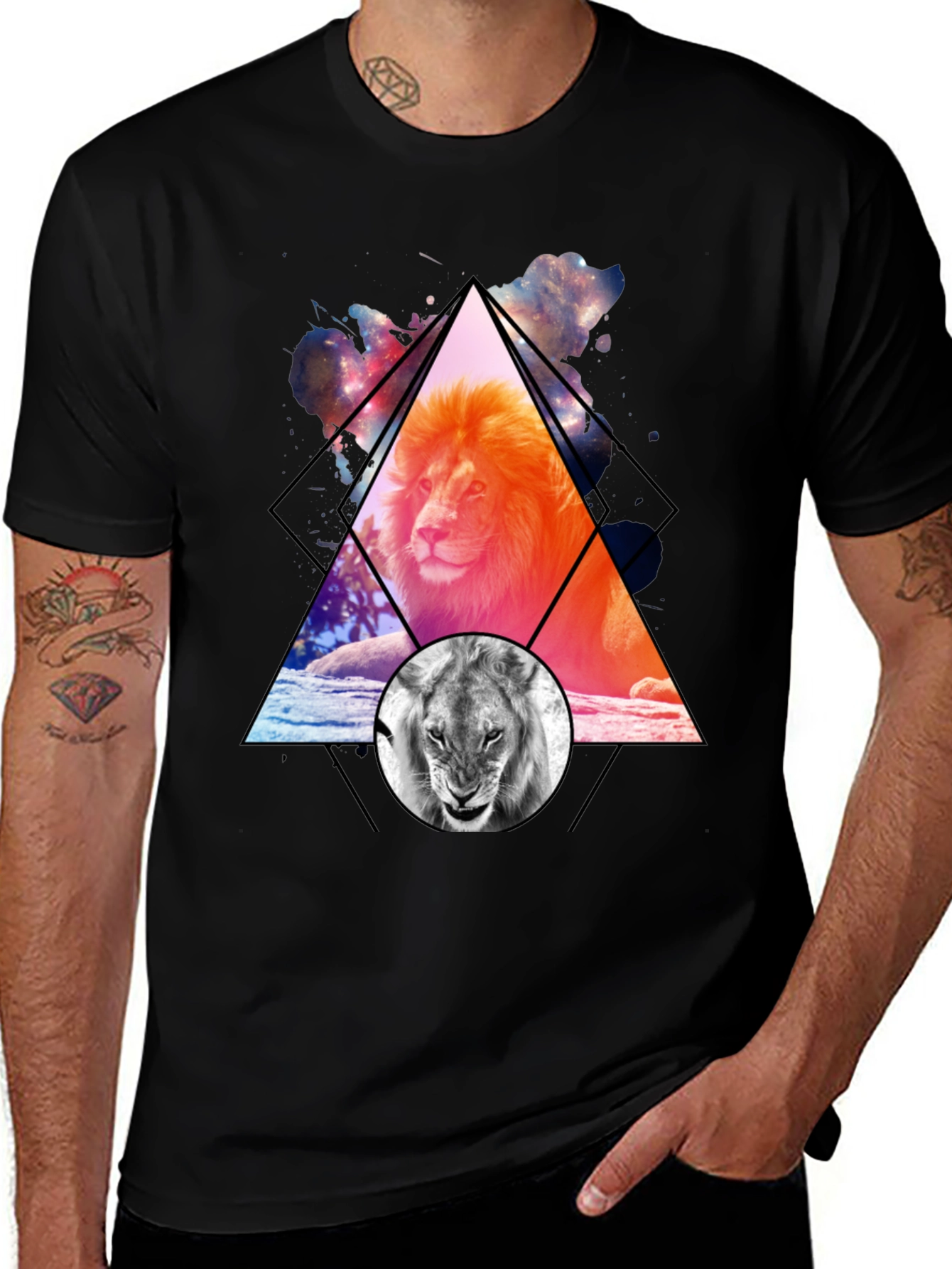 Variant 29 of Lion Graphic Print Men's T-Shirt