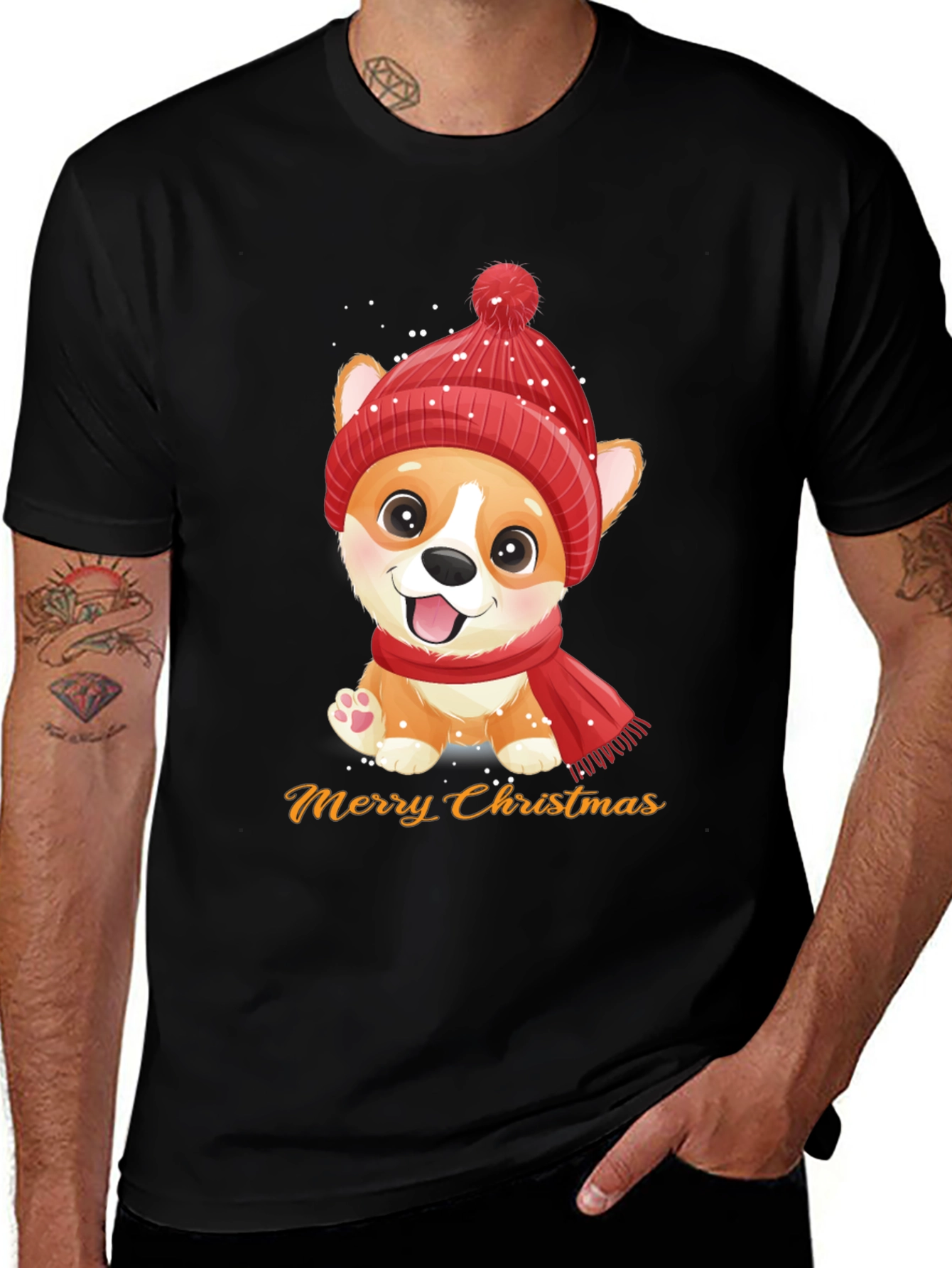 Variant 10 of Merry Christmas Corgi Tee