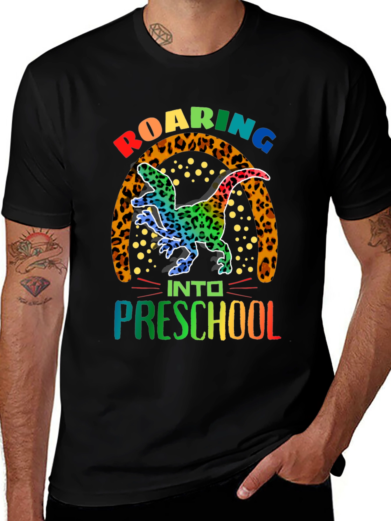 Roaring Into Preschool Dinosaur T-Shirt